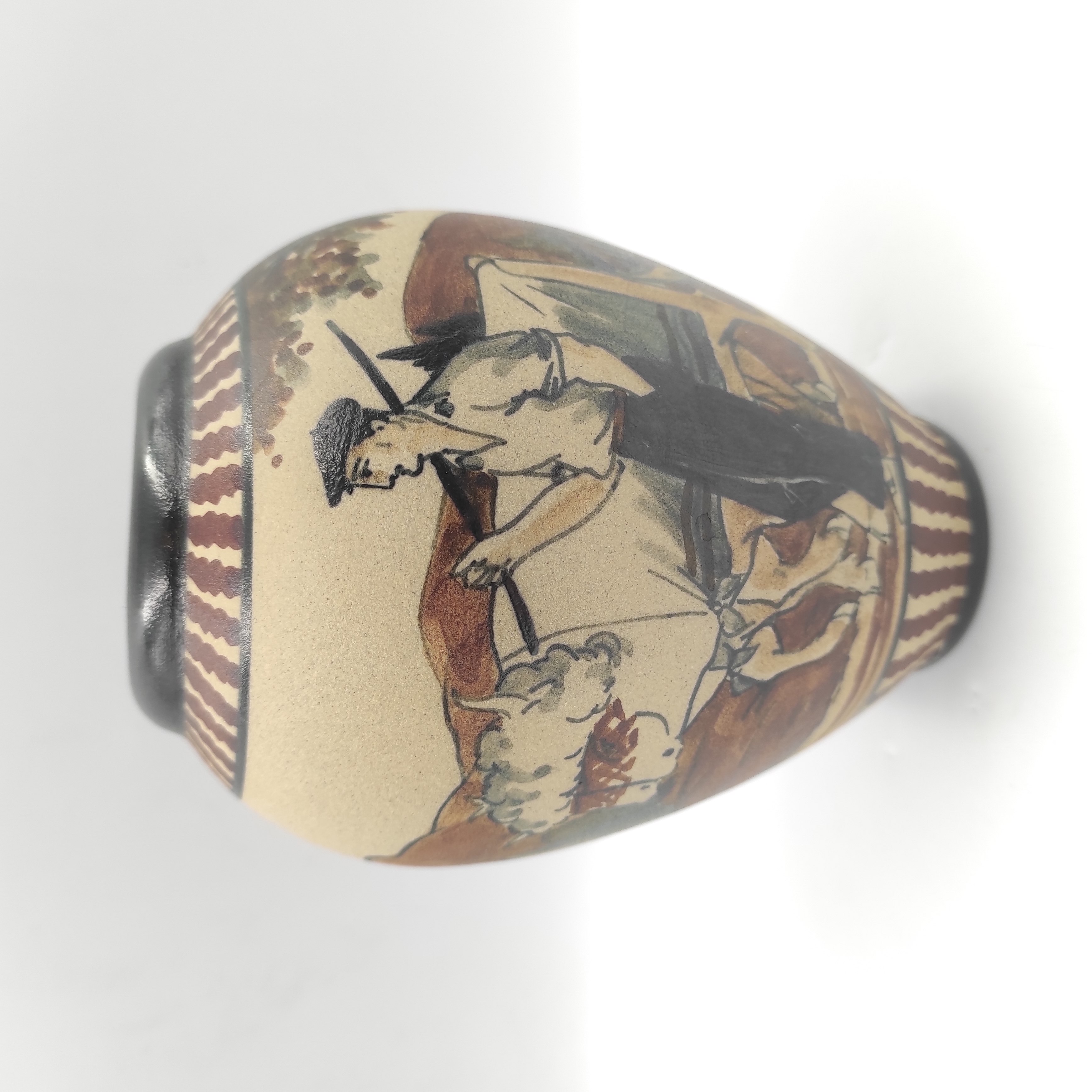 CIBOURE RF RODOLPHE FISCHER VASE LE BERGER PAR M DAVID  H 16 CM