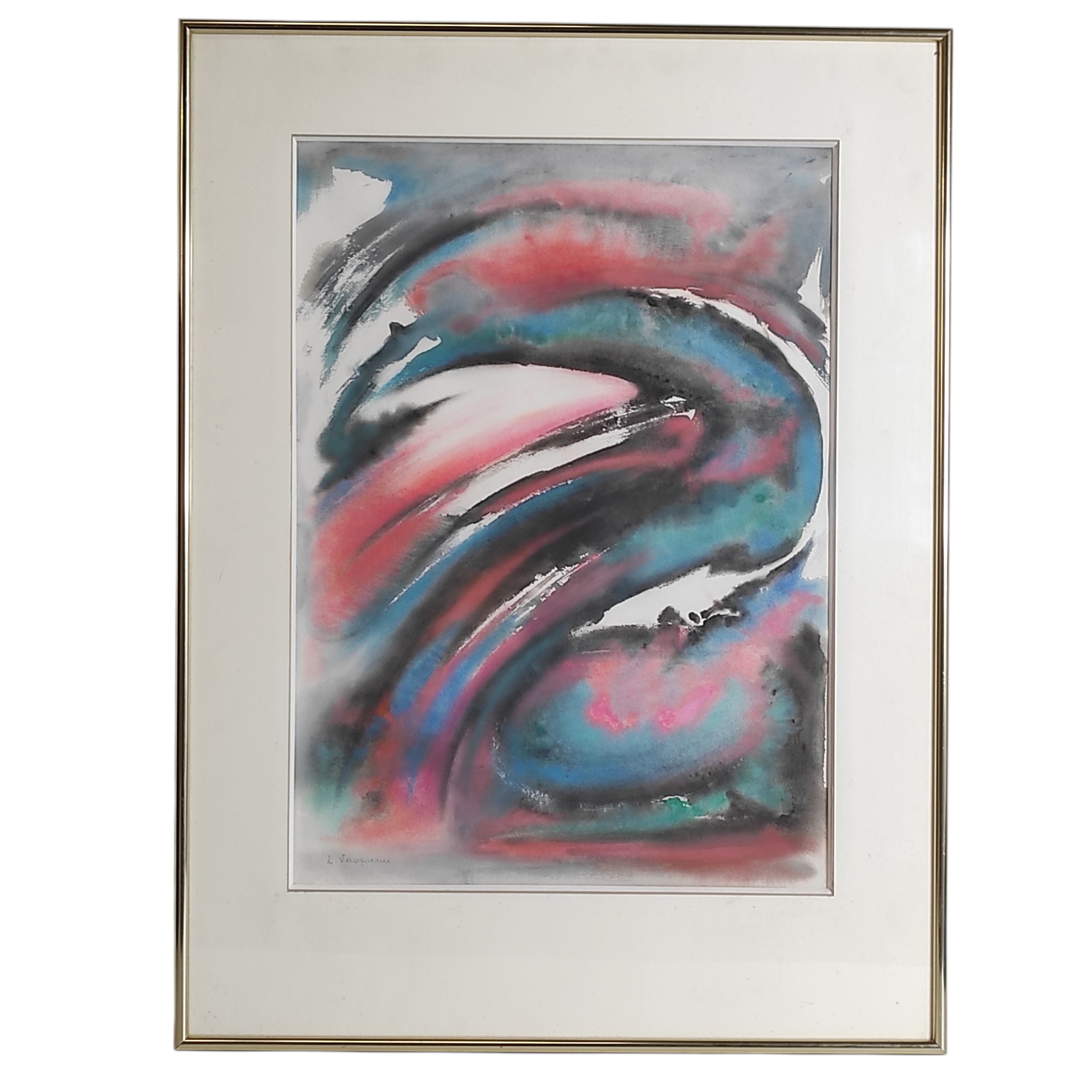 VAROQUEAUX AQUARELLE LA VAGUE 59 x 43 CM