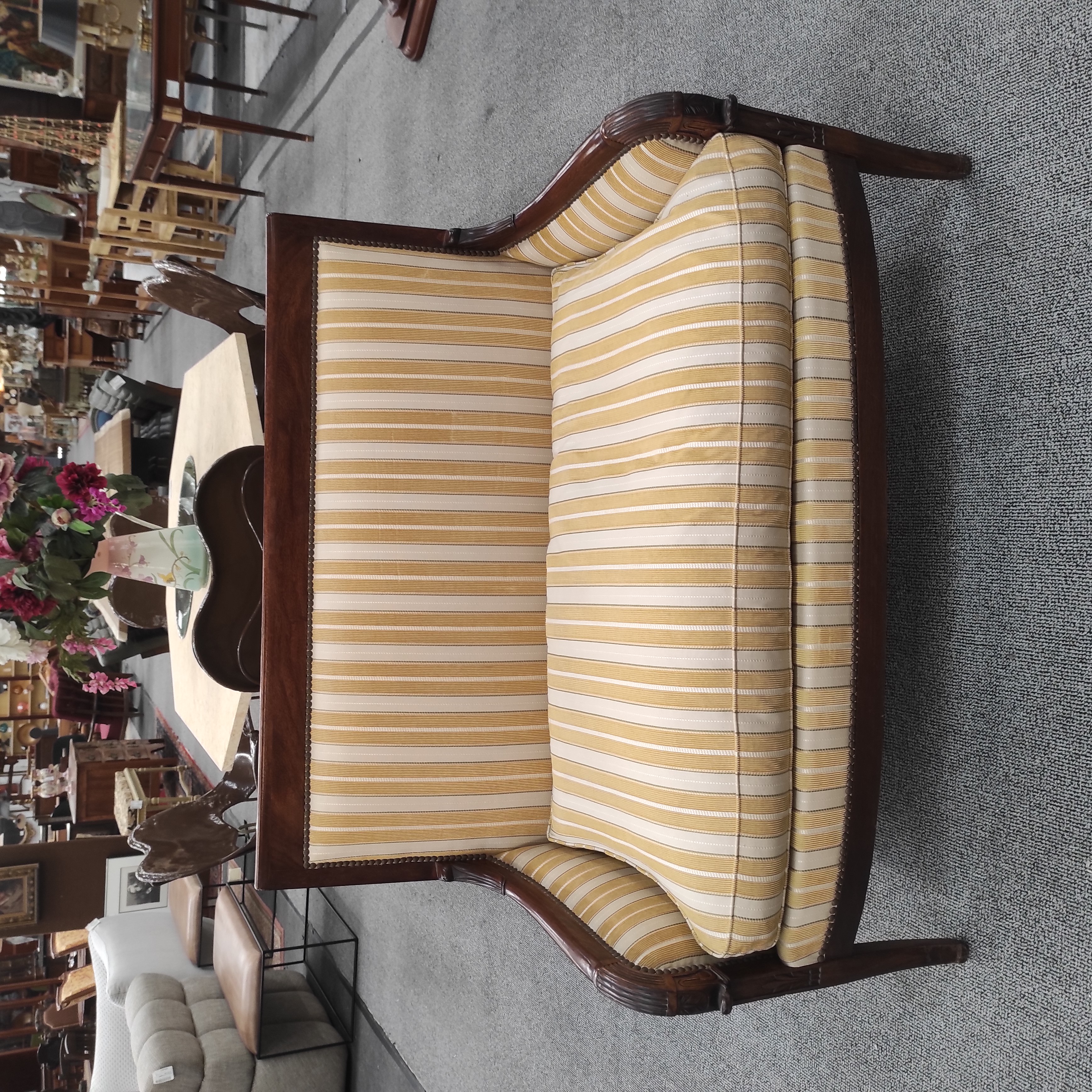 BANQUETTE TISSU RAYE 110/92/60 CM