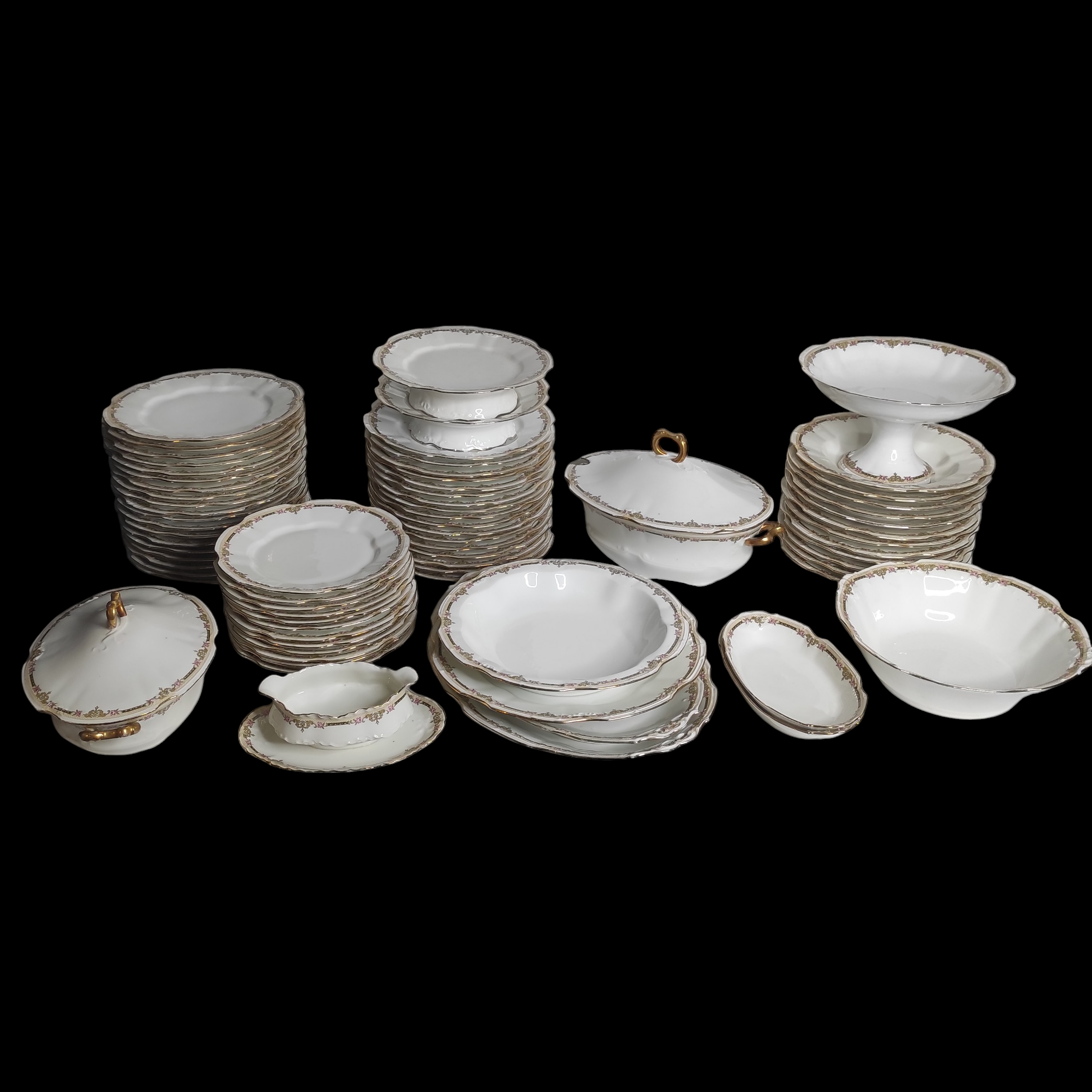 5 Tasses Et Soucoupes Herend – Porcelaine De Hongrie Décor Bouquet Rouille – Modèle 707 AOG