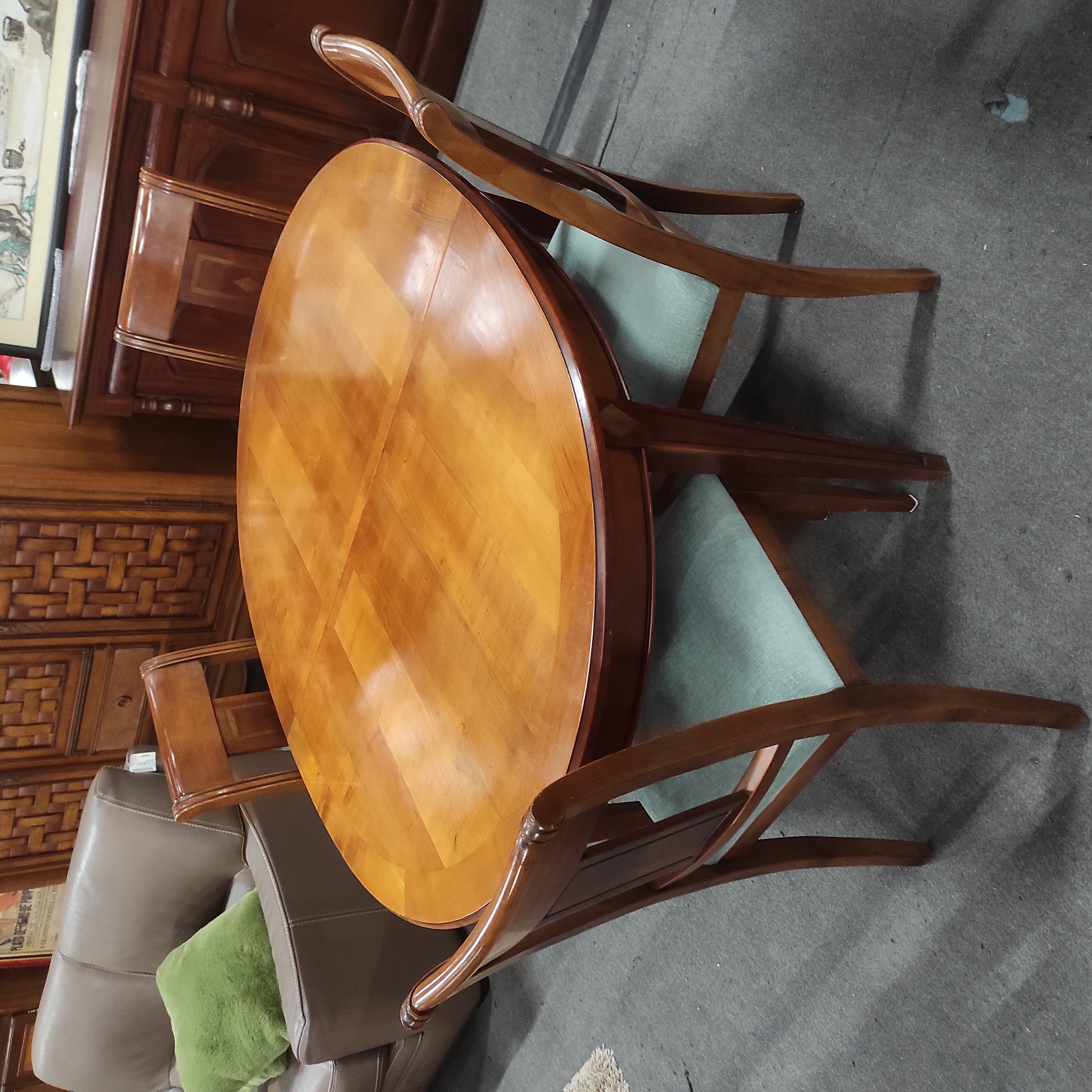 REVEL TABLE DE REPAS OVALE 3 ALLONGES EN MERISER 140/76/110 CM + 4 CHAISES