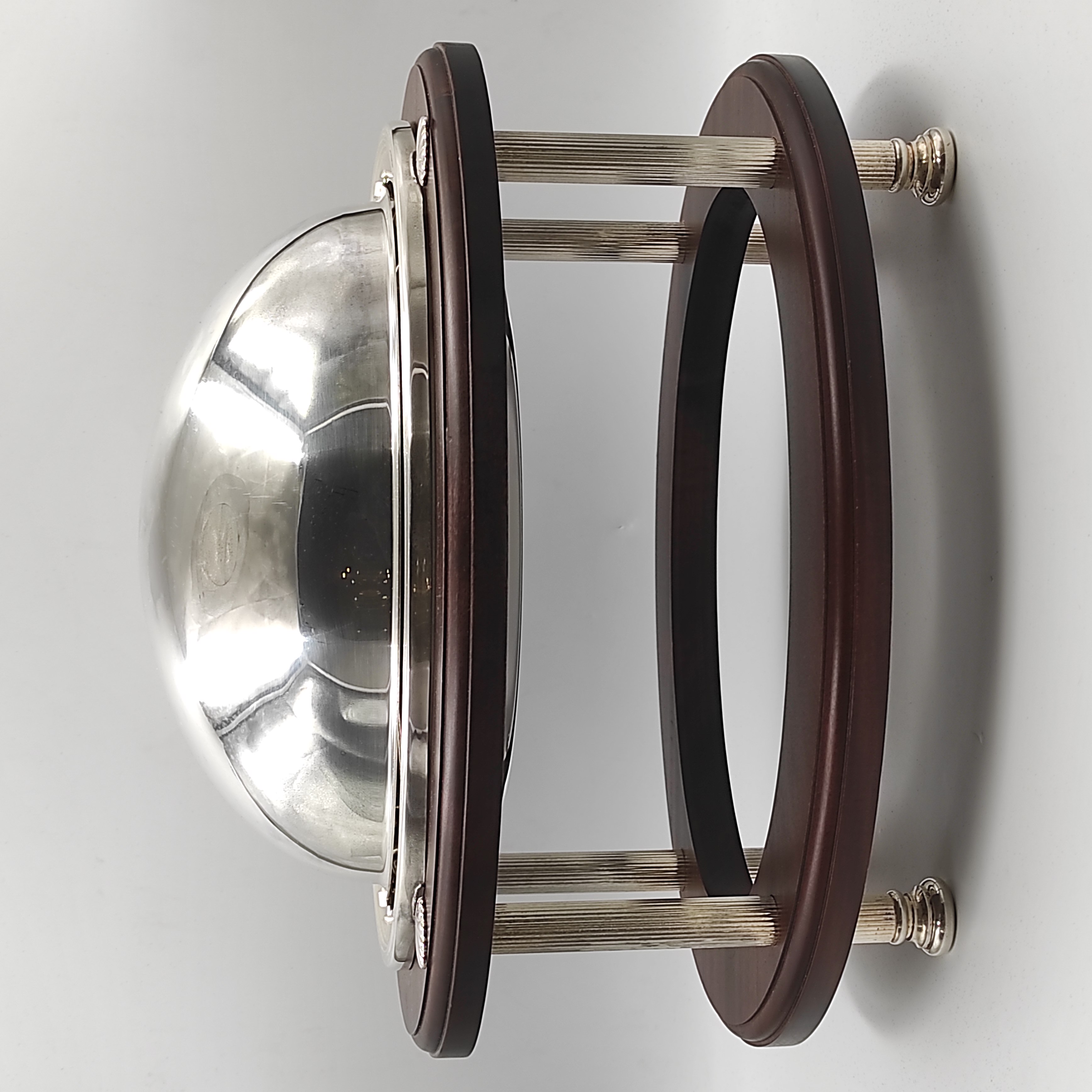 OVENWARE SERVITEUR A CAVIAR EN METAL DECOR COQUILLE ET BOIS (EN L ETAT)