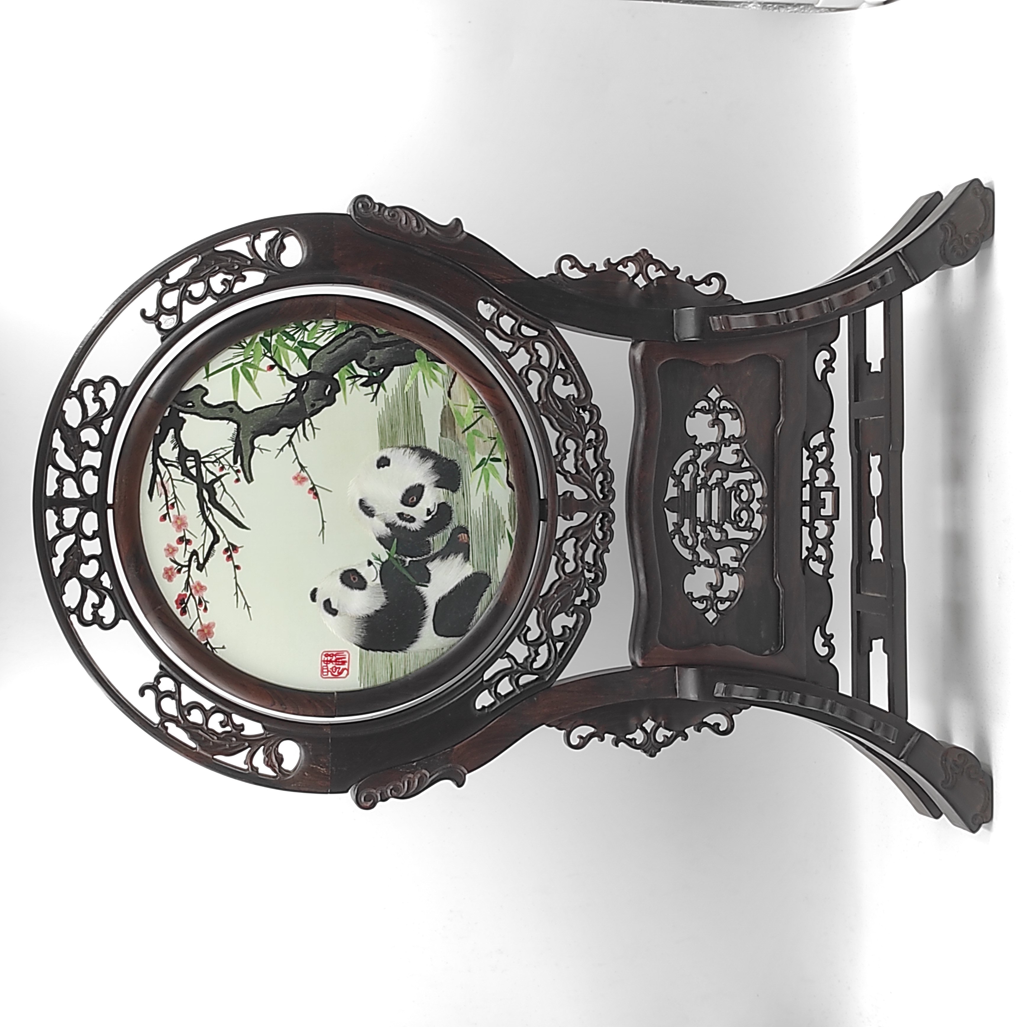 SOIERIE BRODEE A DECOR DE PANDAS