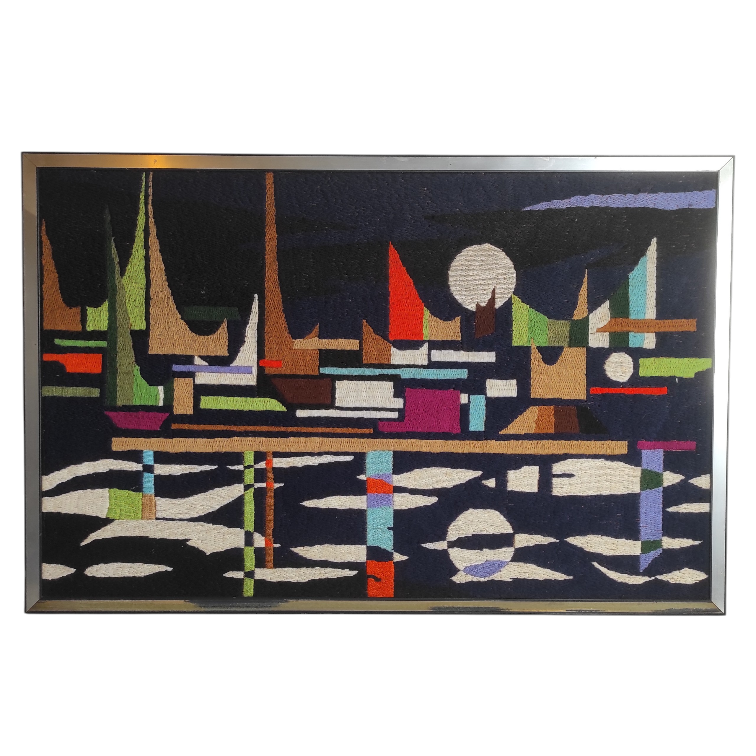 TAPISSERIE BATEAU 70/100 CM ANNEES 70 