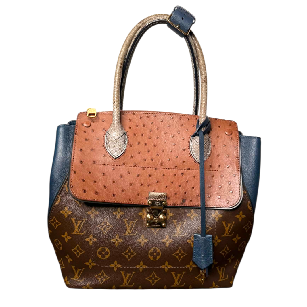 LOUIS VUITTON SAC LE MAJESTUEUX (AR2153) CUIR, TOILE MONOGRAM, AUTRUCHE PYTHON
