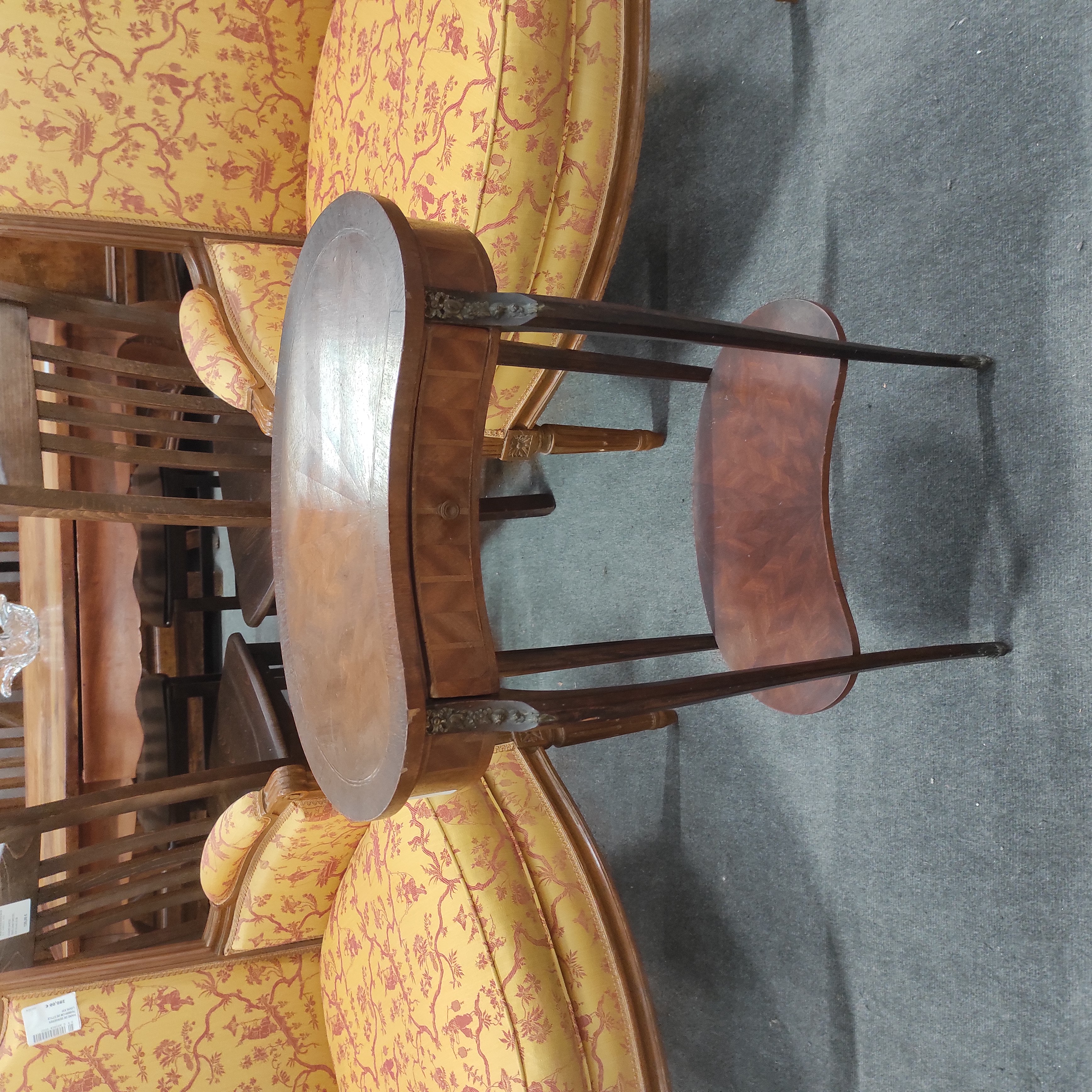 TABLE ROGNON MARQUETEE 1 TIROIR 74 x 51 x 30 CM