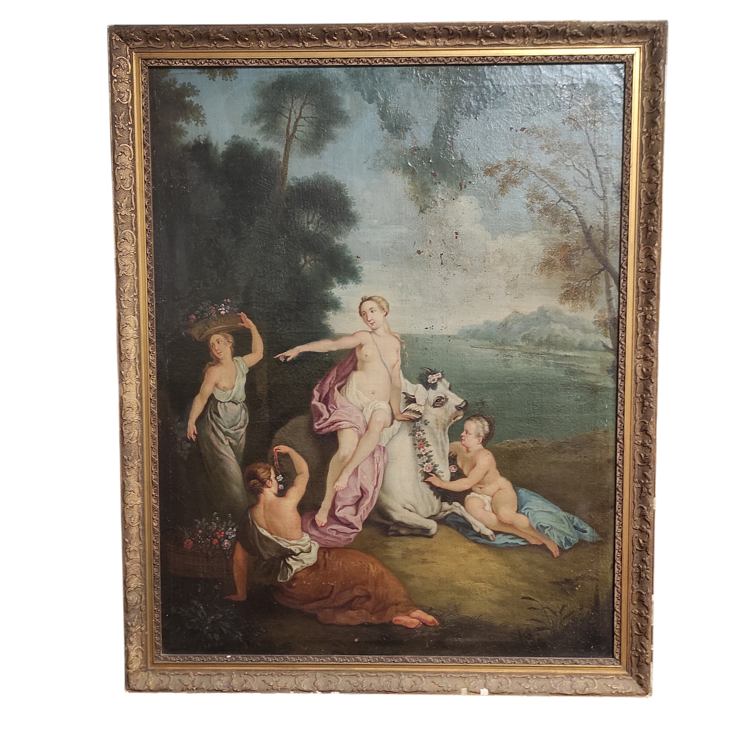 HST ENCADREE L ENLEVEMENT D EUROPE 86/111 CM XVIIIeme EN L ETAT