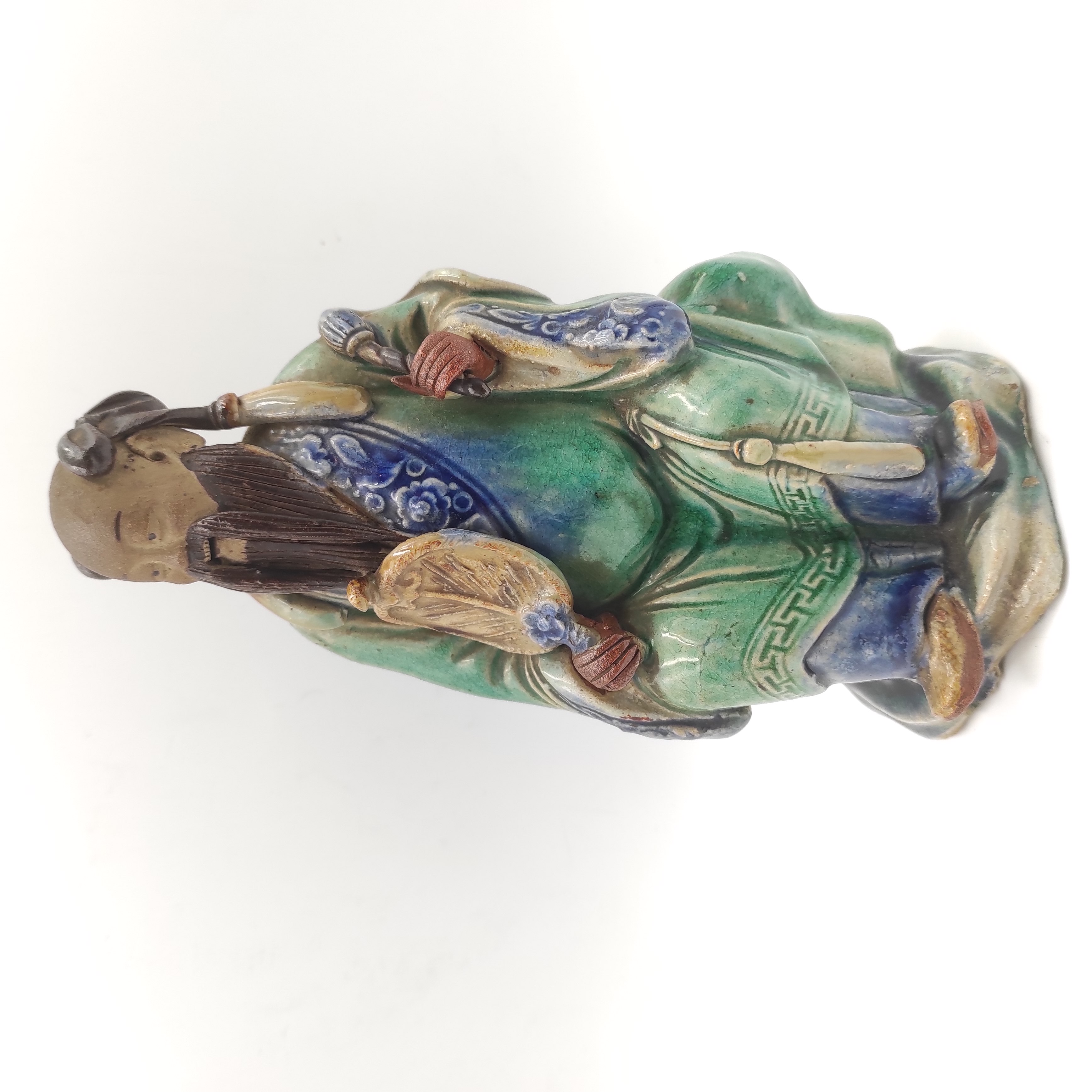 FIGURINE EN CERAMIQUE PEUT ETRE CHUNG- LI CHUAN 1 DES HUIT IMMORTELS TAOISTE  