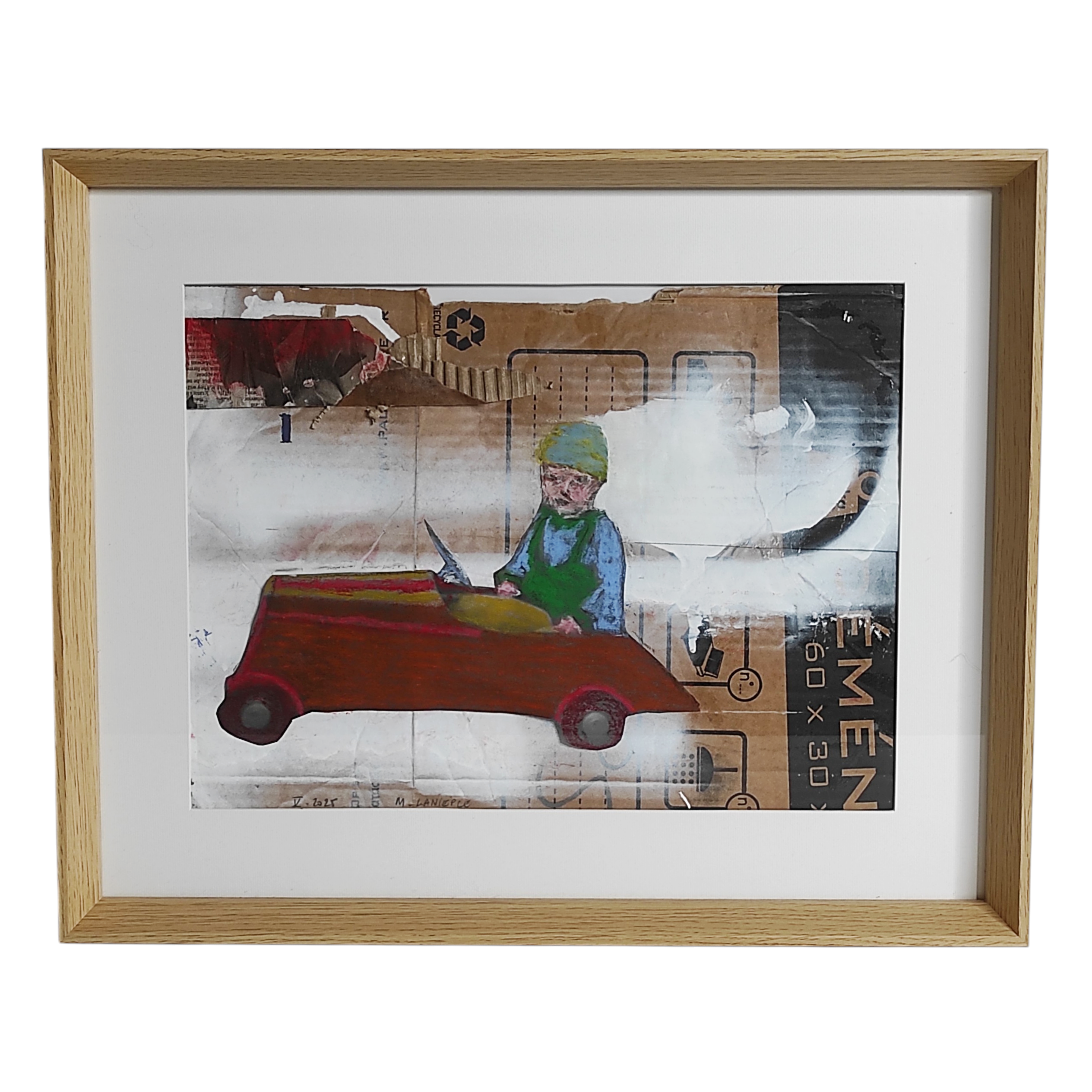 LANIEPCE TECHNIQUE MIXTE PREMIERE AUTOMOBILE  39 x 29 CM HC