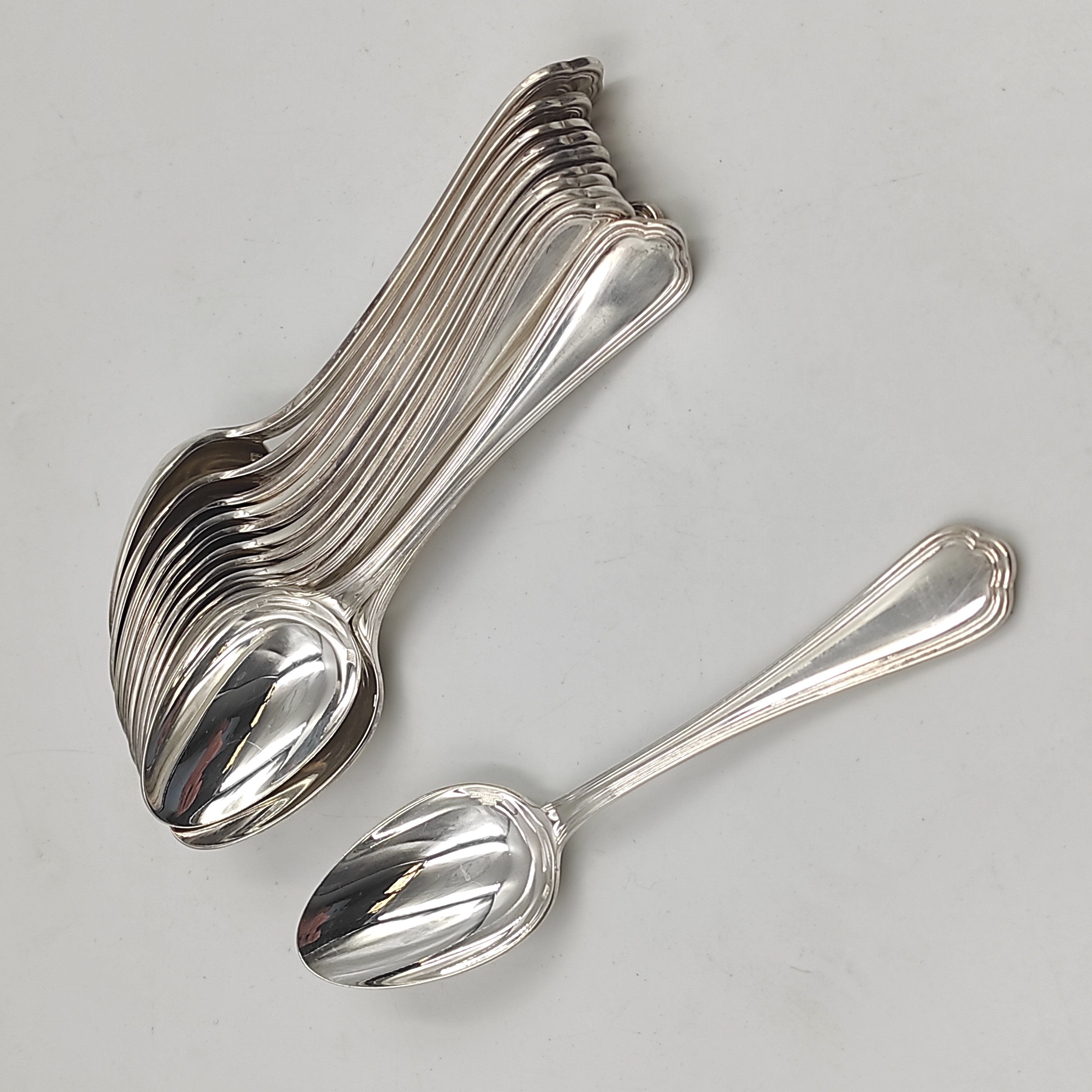 CHRISTOFLE SPATOURS 12 CUILLERES A CAFE EN METAL ARGENTE