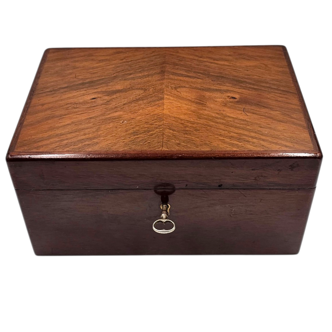 DUNHILL LONDON BOITE A CIGARES EN BOIS ET SA CLE  21.5 X 15 X 11CM
