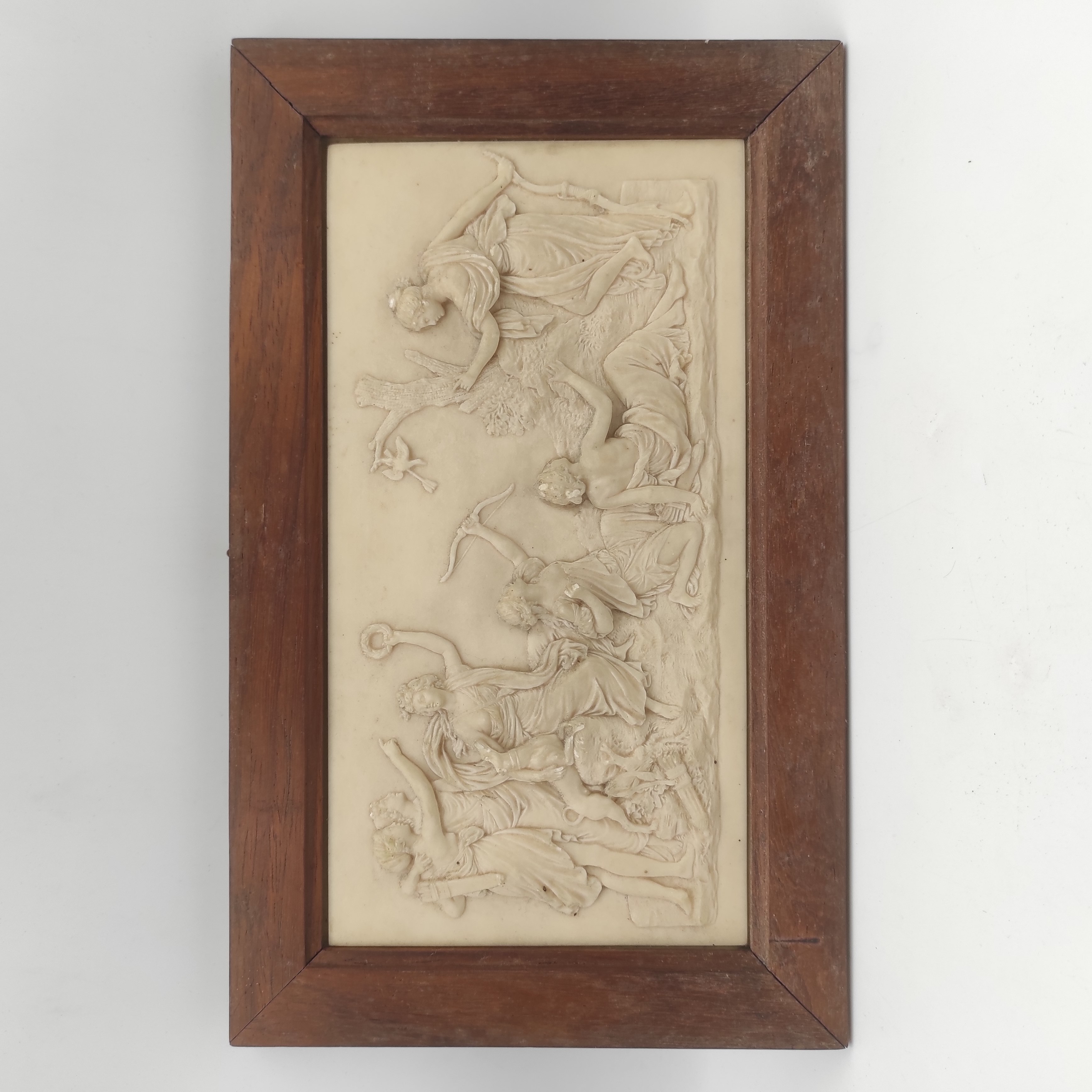 BAS RELIEF DECOR A L ANTIQUE DIANE CHASSERESSE ENTOURAGE CHENE 35 x 22 CM