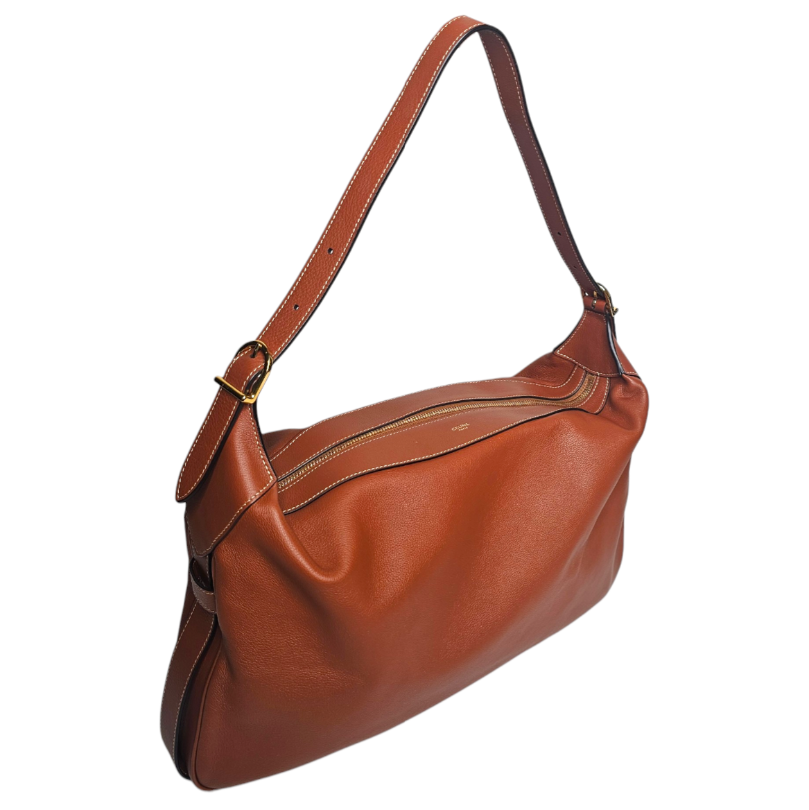 CELINE SAC ROMY TAILLE LARGE (S-SL-3272) EN CUIR CAMEL + FACTURE + DB + BOITE