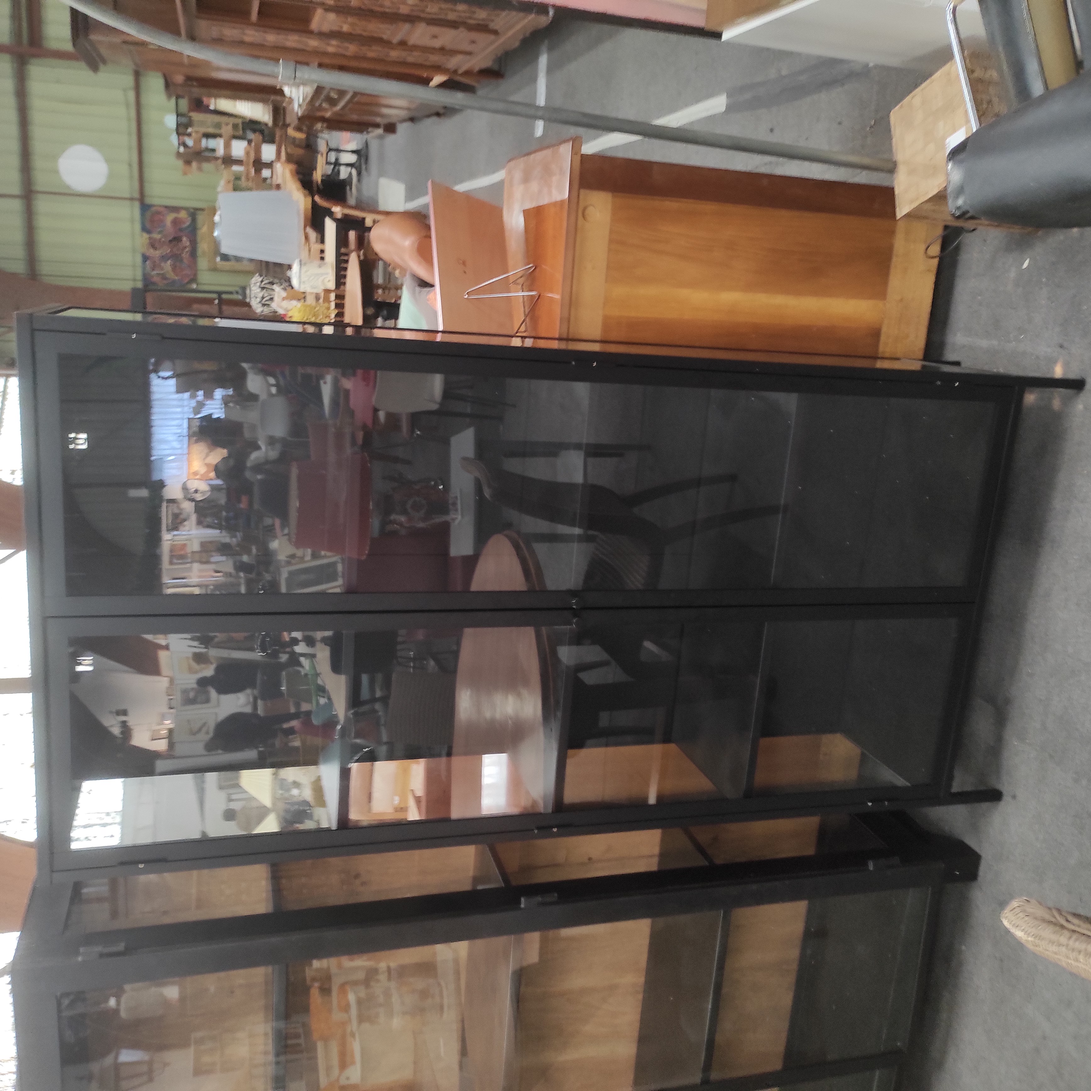 VITRINE INDUS 2 PORTES FER NOIR 90/189/40 CM