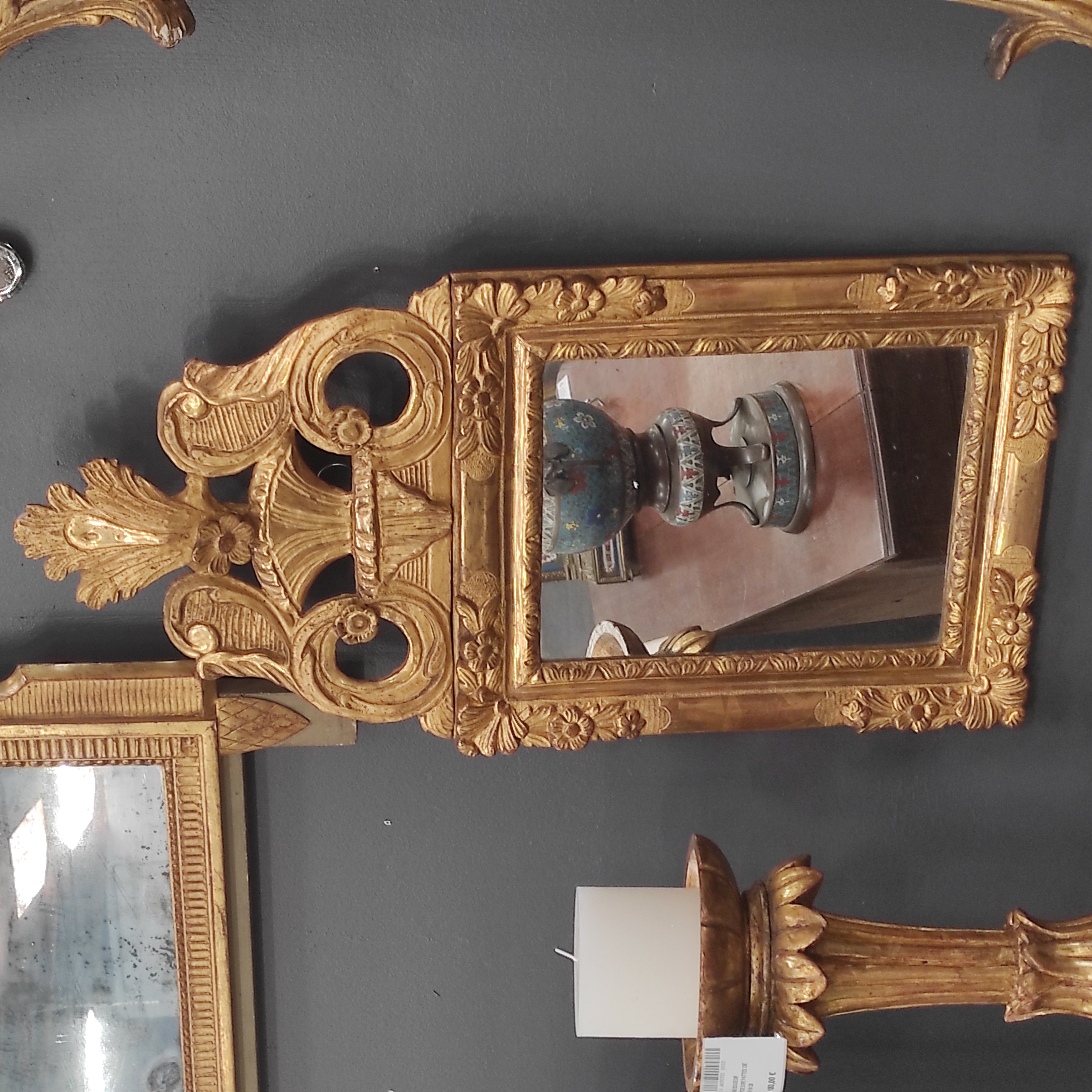 MIROIR DORE DECOR PANIER 35/70 CM