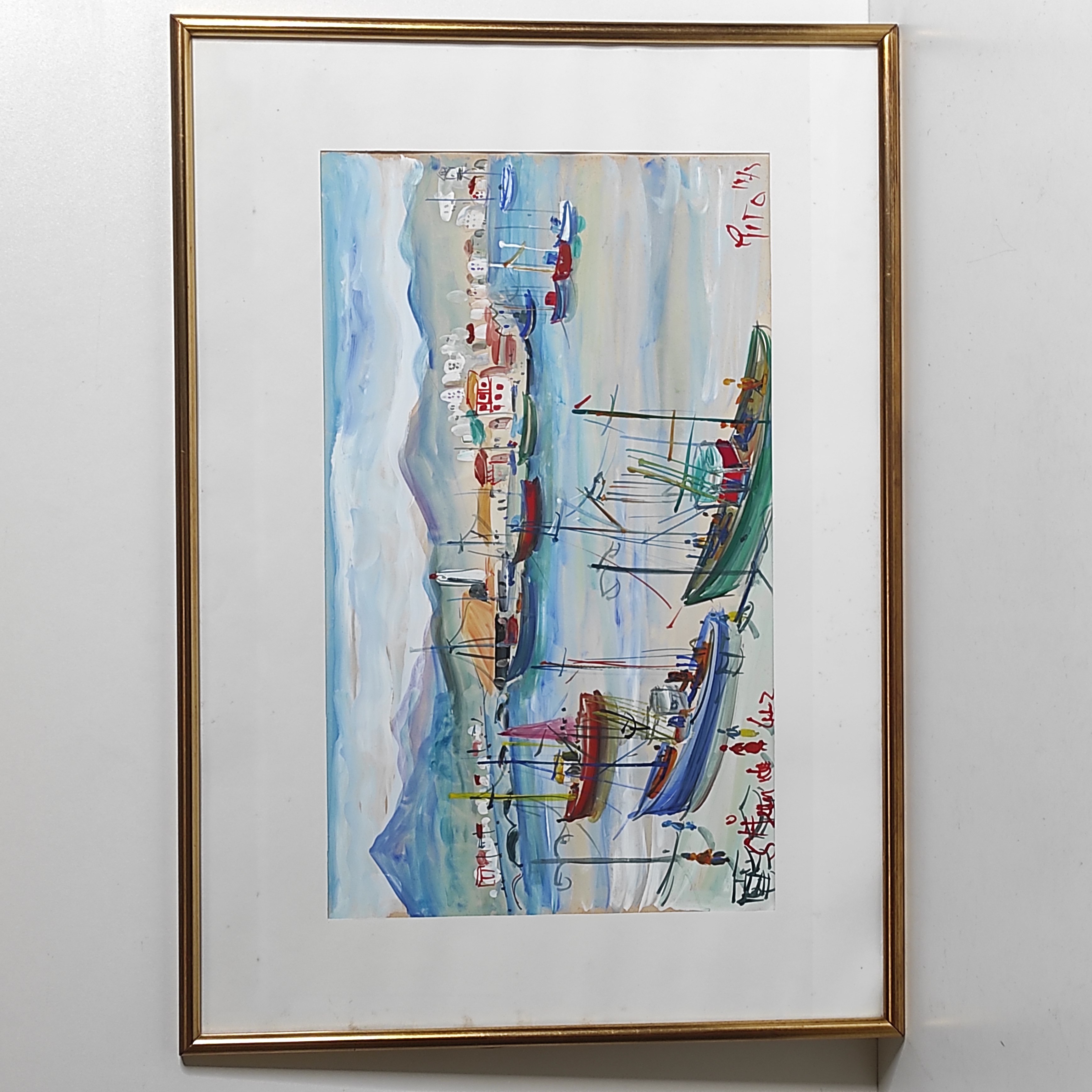 PITO GOUACHE LE PORT DE SAINT-JEAN-DE-LUZ 50/30 CM