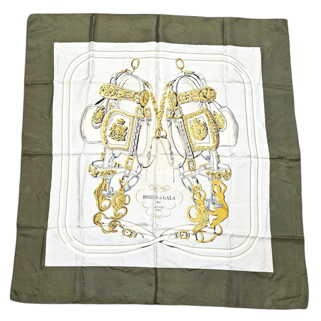 HERMES CARRE BRIDES DE GALA DE HUGO GRYGKAR CONTOUR VERT 1ERE ED. 1957