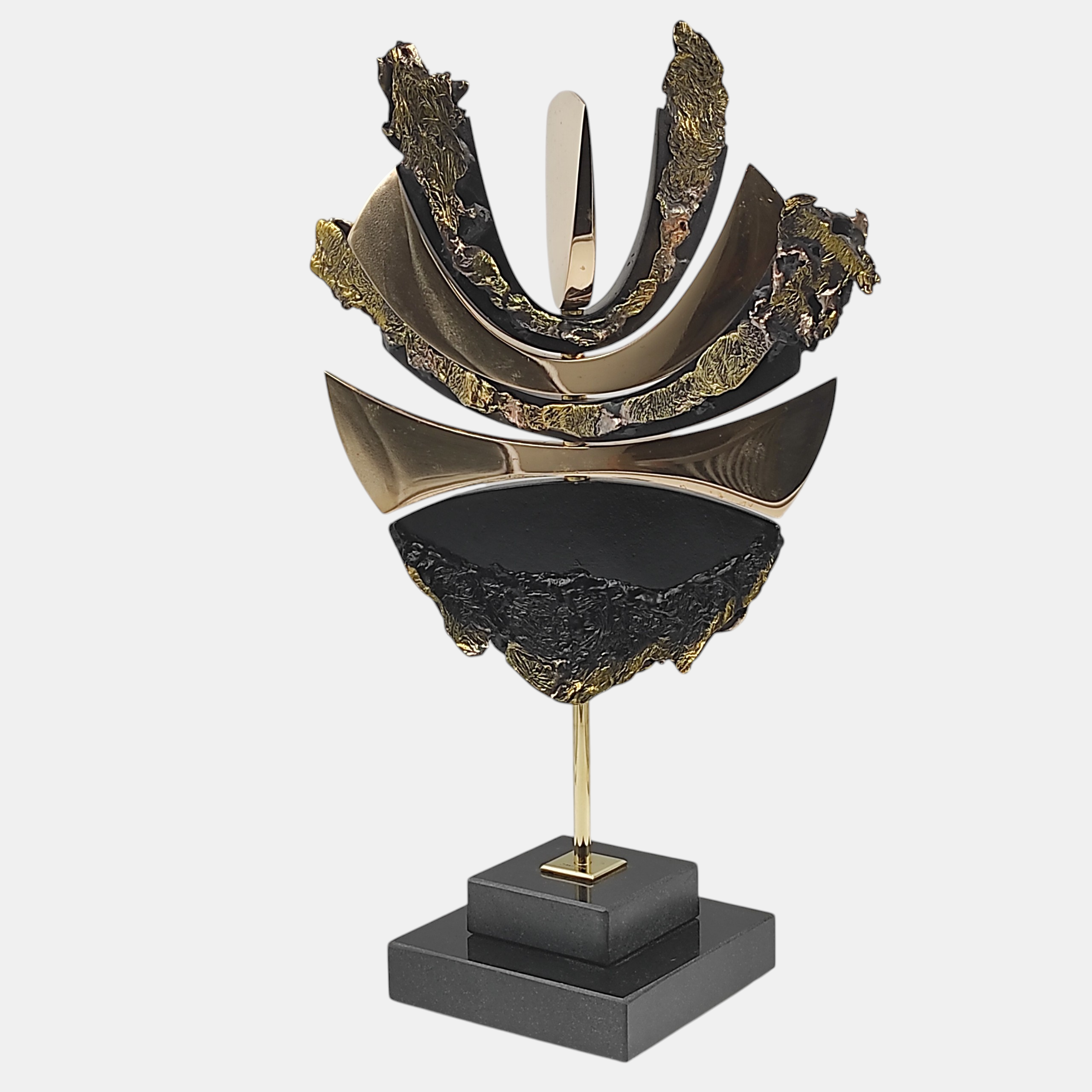 ALAIN CANTAREL SCULPTURE EN BRONZE FLEUR H 44 CM