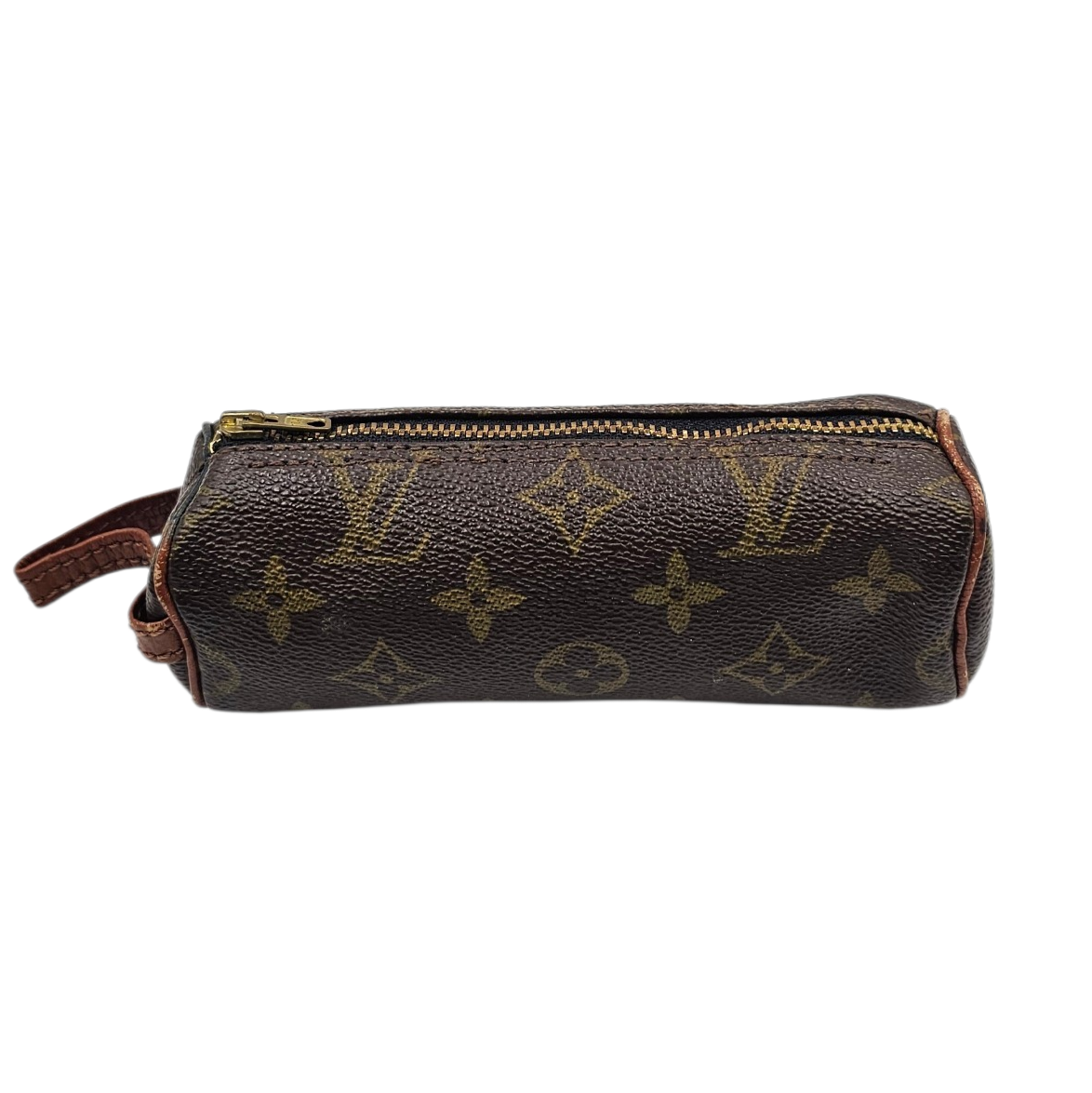 LOUIS VUITTON ETUI A BALLES DE GOLF TOILE MONOGRAM ET CUIR - VINTAGE EN L ETAT