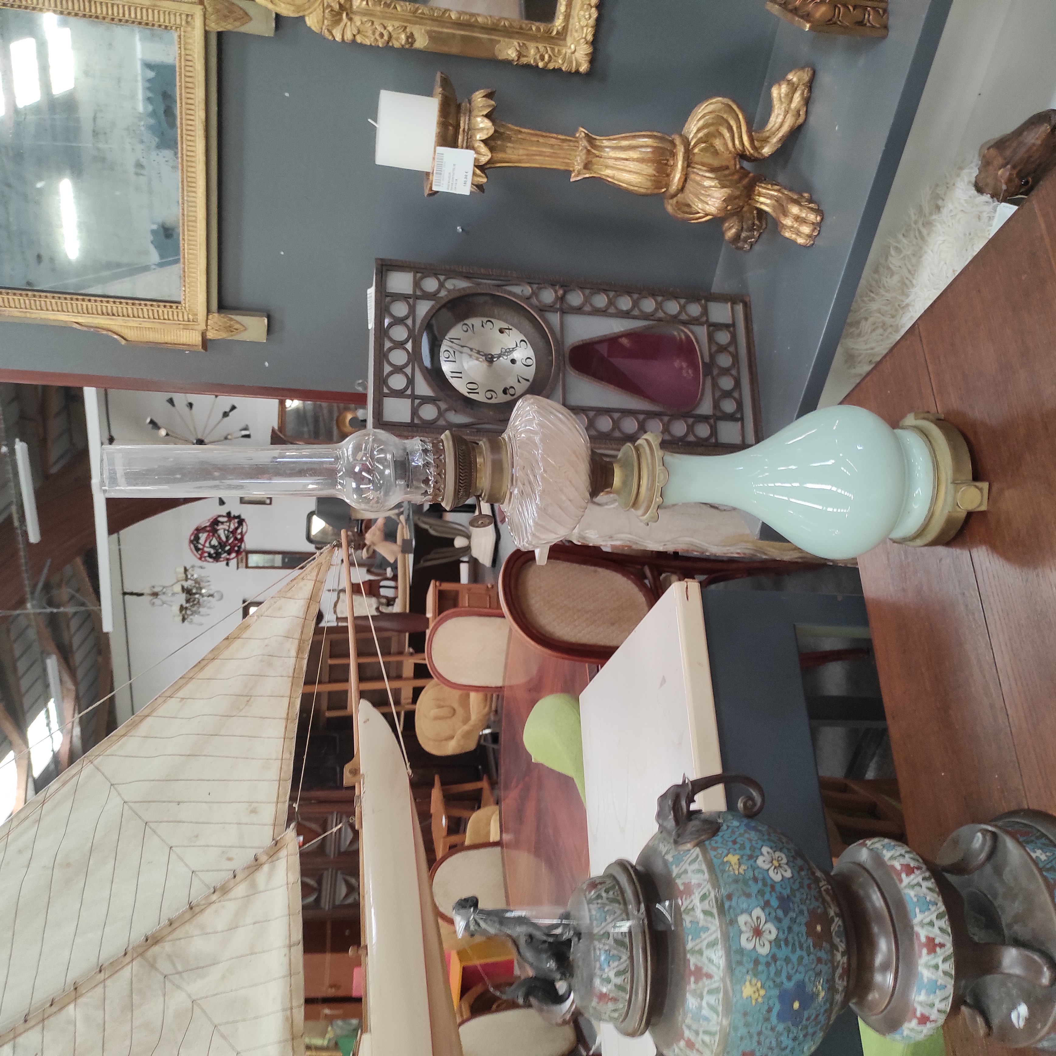 AUREOLL LAMPE A PETROLE VERT CELADON 76 CM