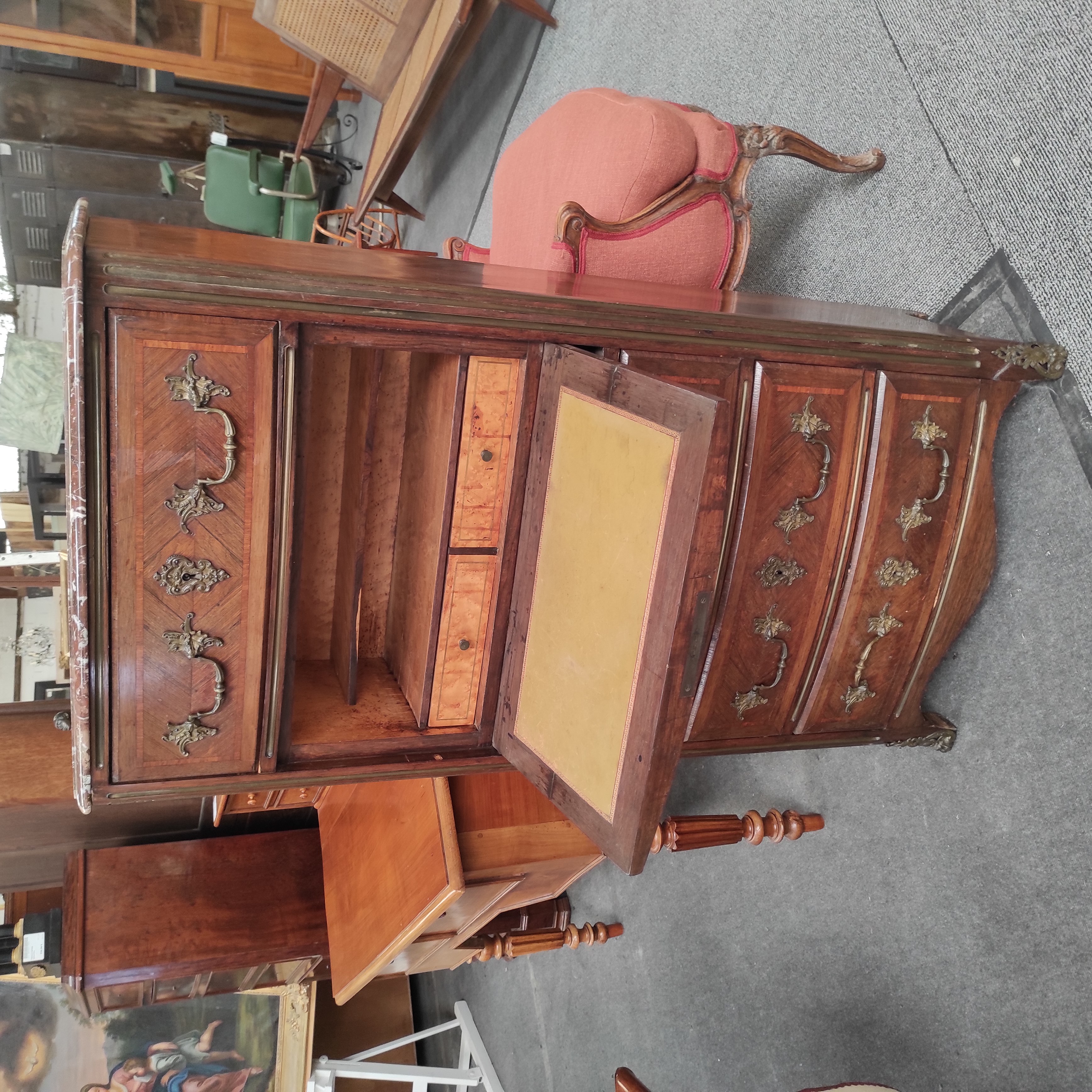 COMMODE SECRETAIRE DE STYLE LOUIS XV 133 x 70 x 40