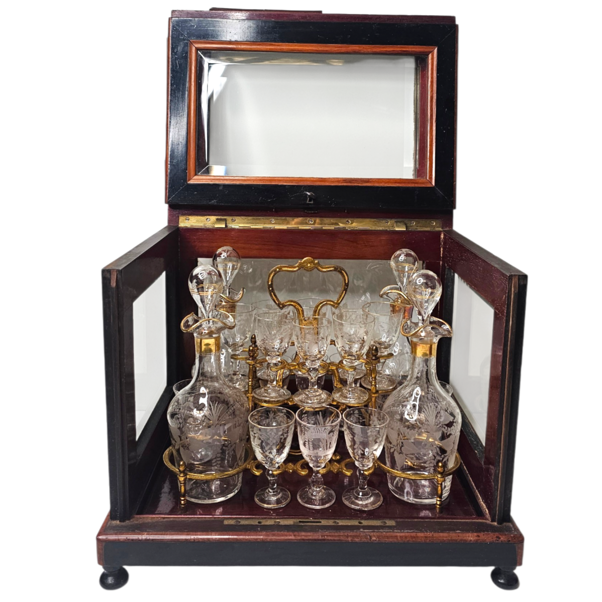 CAVE A LIQUEUR NAPOLEON III COMPLETE ET SA CLE