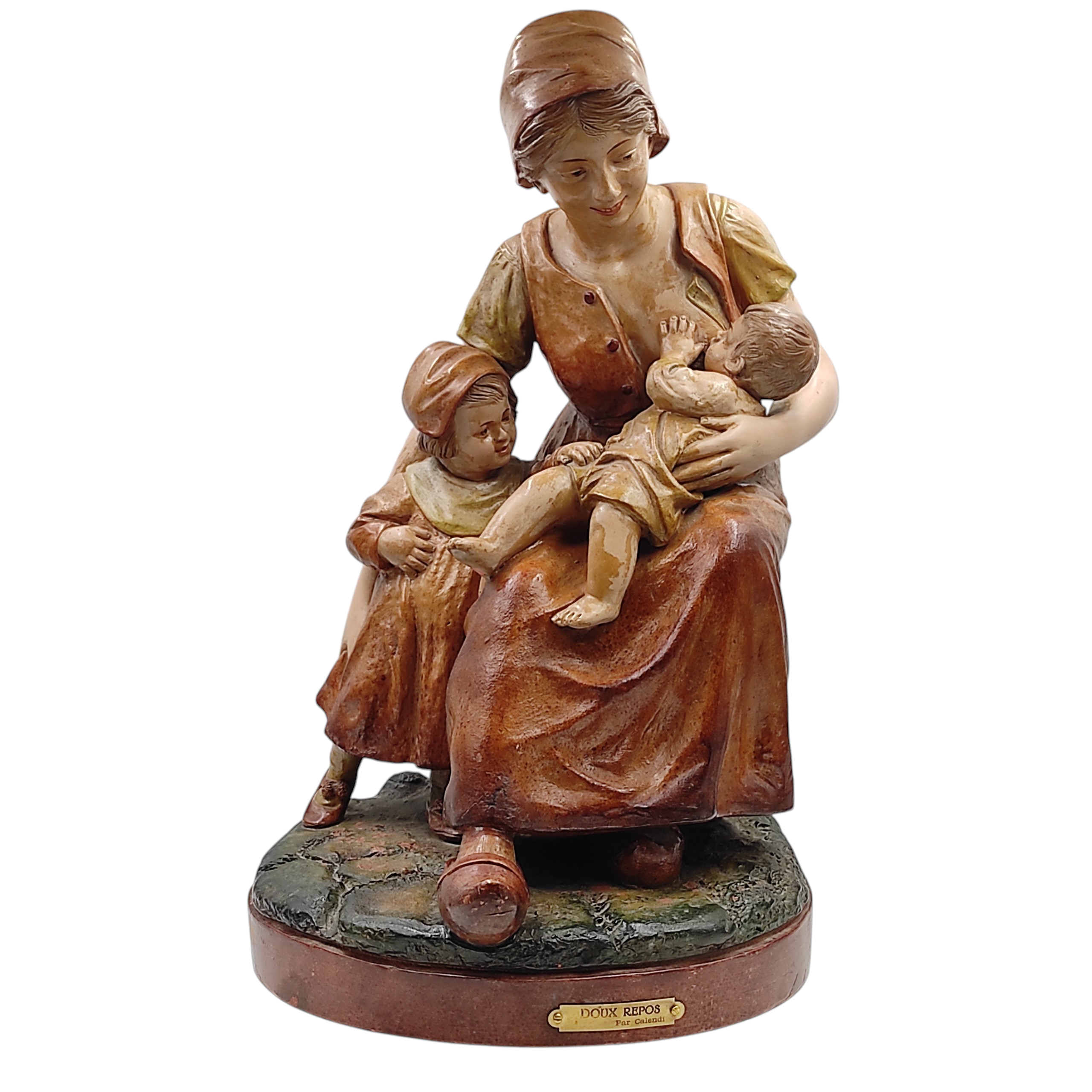 CALENDI DOUX REPOS GROUPE EN TERRE CUITE 30/50 CM (USURES)