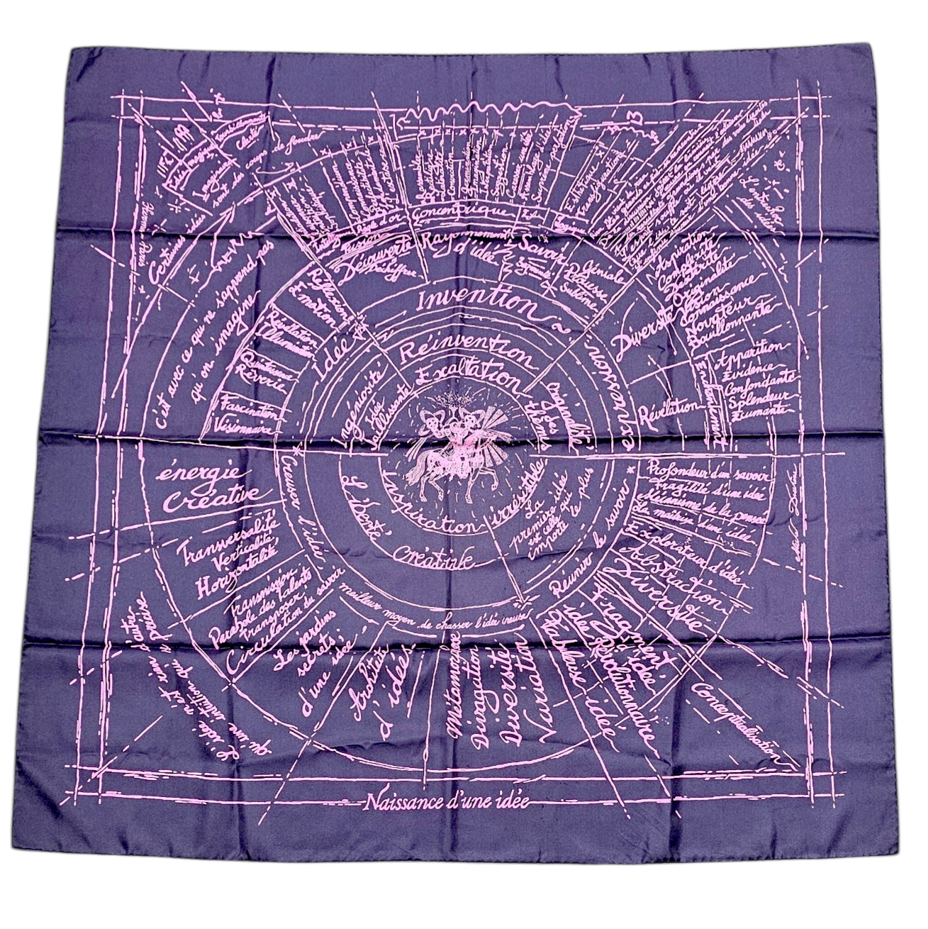 HERMES CARRE NAISSANCE D UNE IDEE DE SOPHIE SEYNES 1ERE ED. 2004 FOND VIOLET