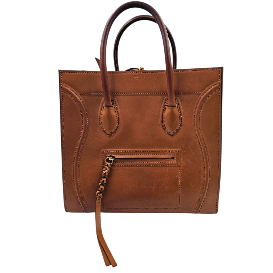 CELINE SAC LUGGAGE PHANTOM 28 (S-PA-1111) EN CUIR GOLD + DUST BAG