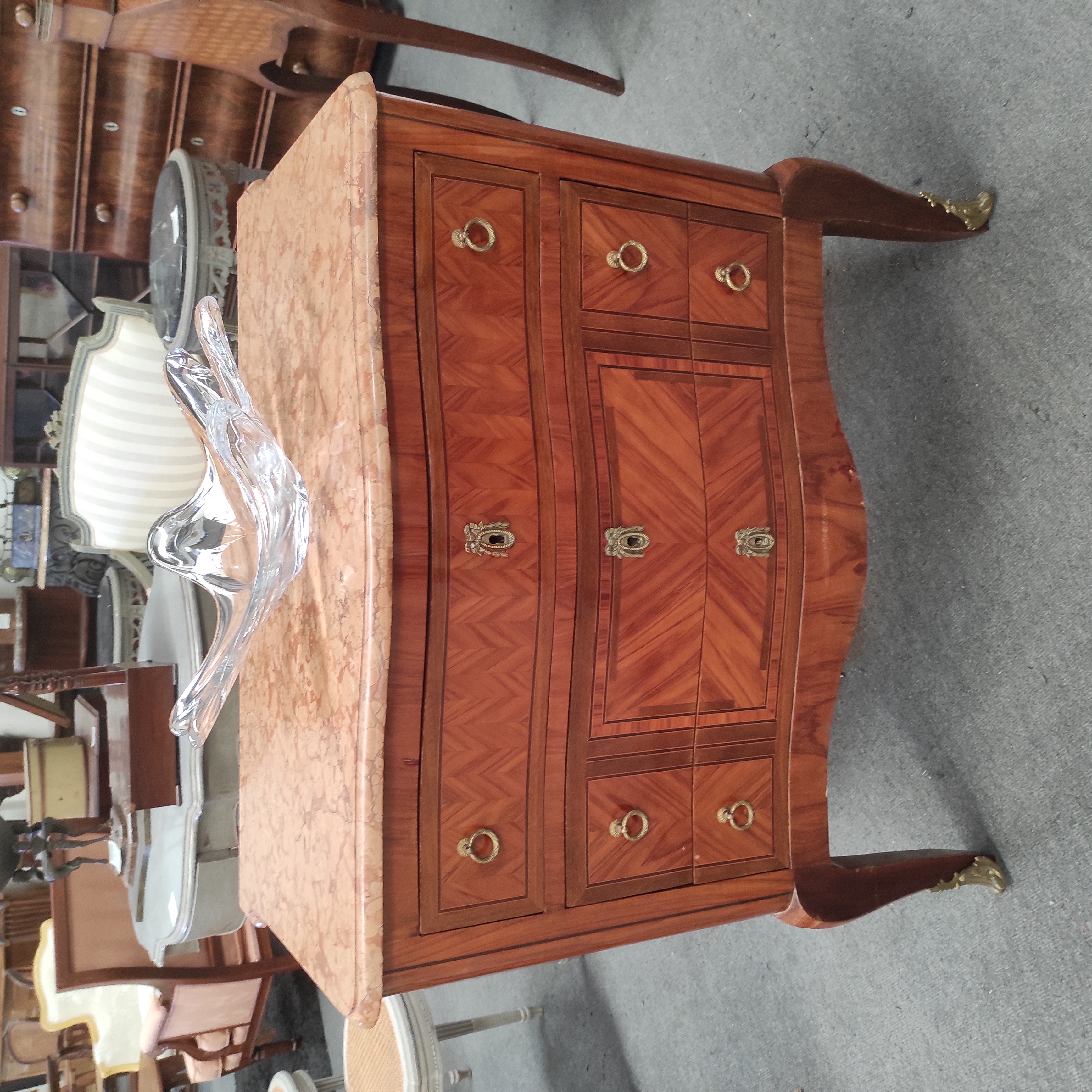 COMMODE MARQUETEE TRANSITION 90/82/50 CM EN L ETAT