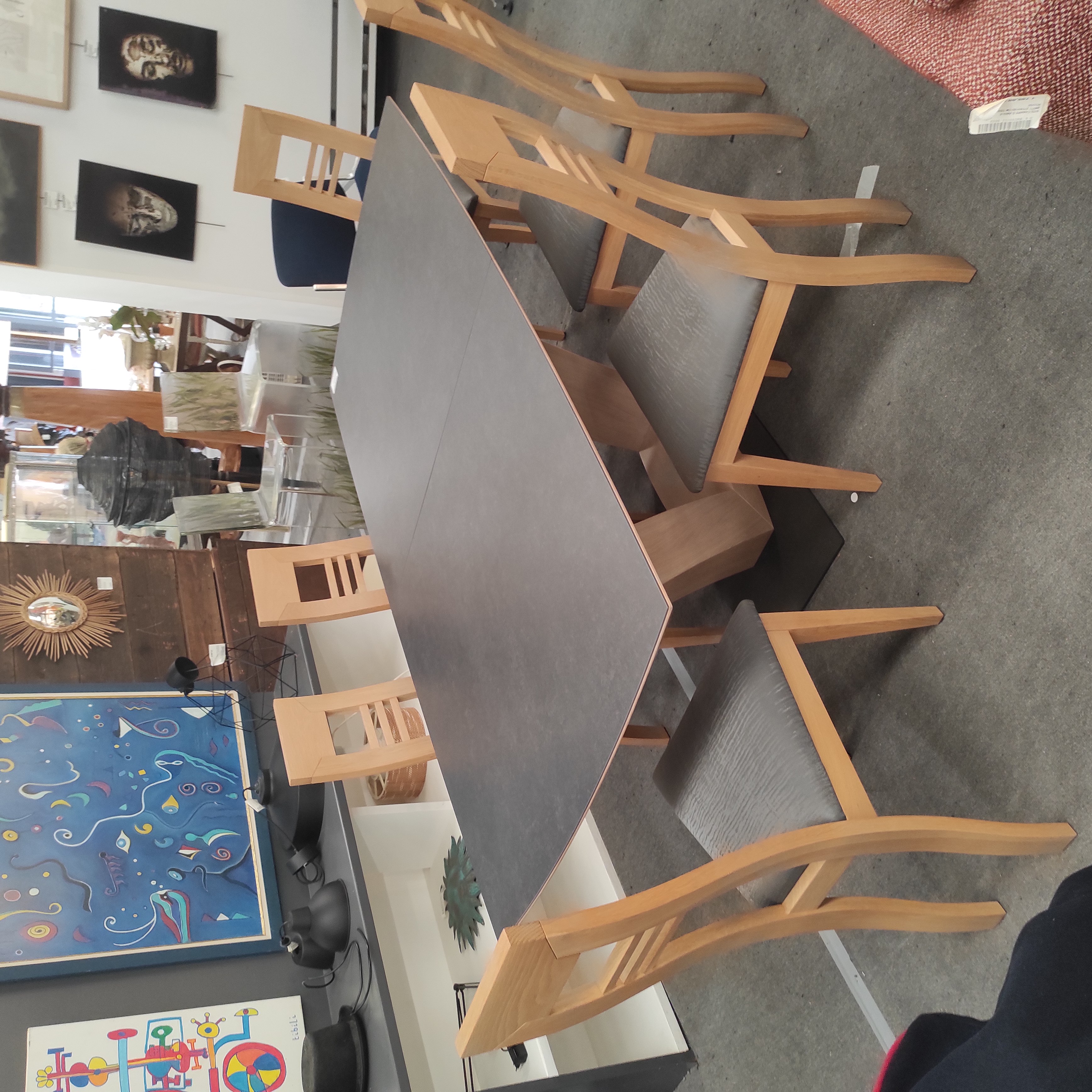 TABLE DE REPAS SOFIA EXTENSIBLE 200/290/77/100 + 6 CHAISES 49/170/45 CM