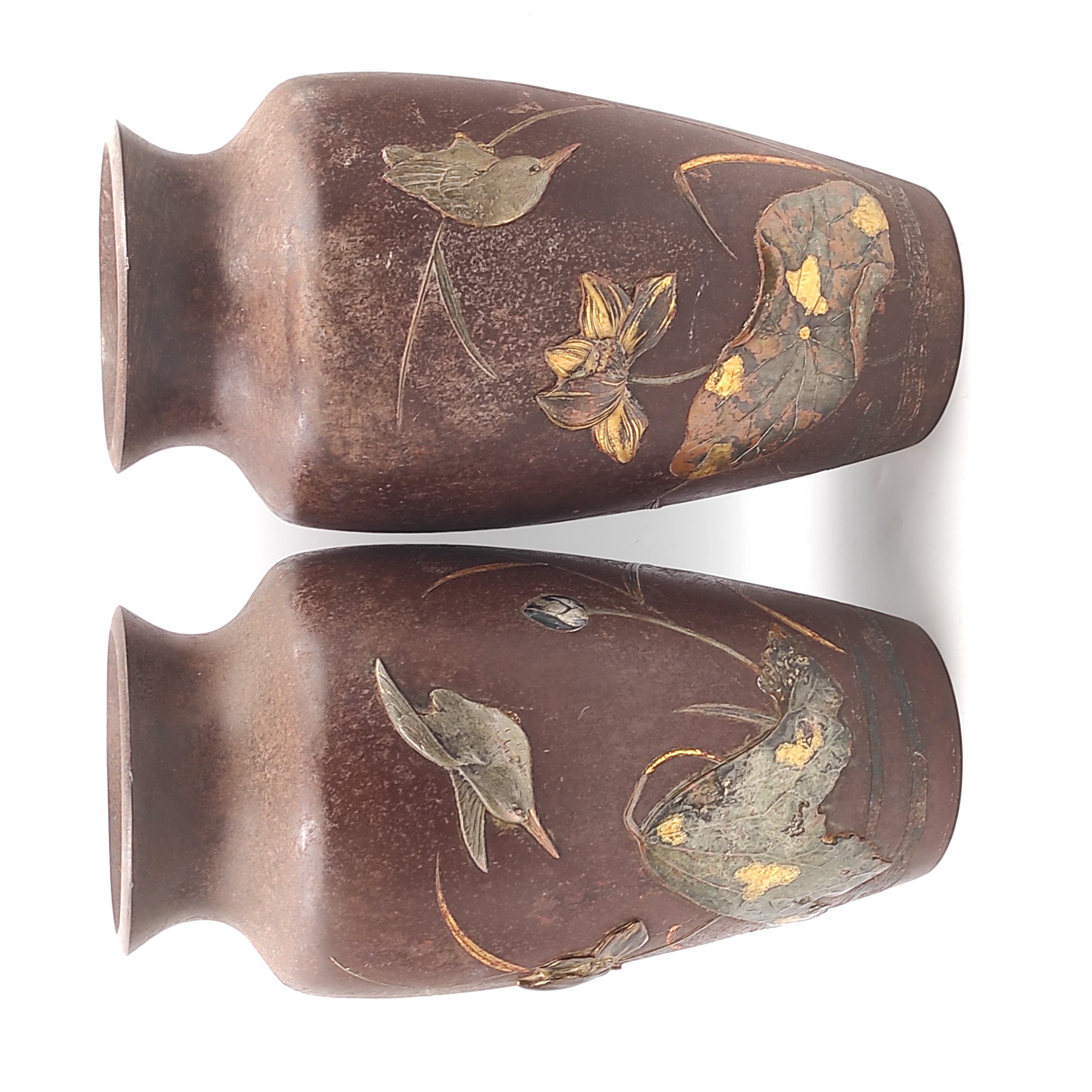 PAIRE DE VASES JAPONAIS EN FONTE