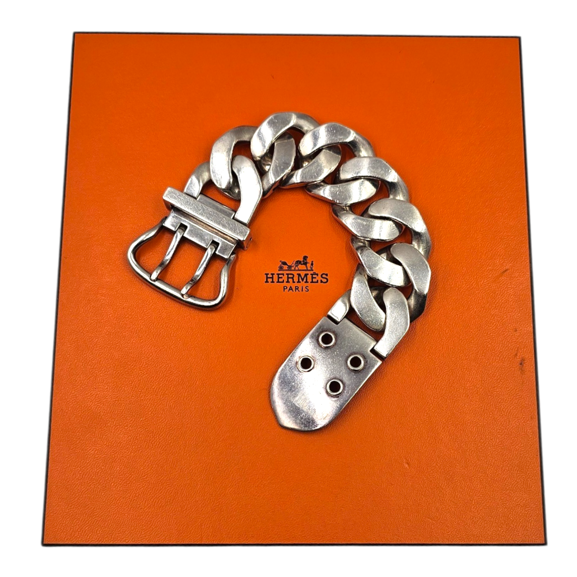 HERMES BRACELET BOUCLE SELLIER EN ARGENT (AG925) 234.29 GR