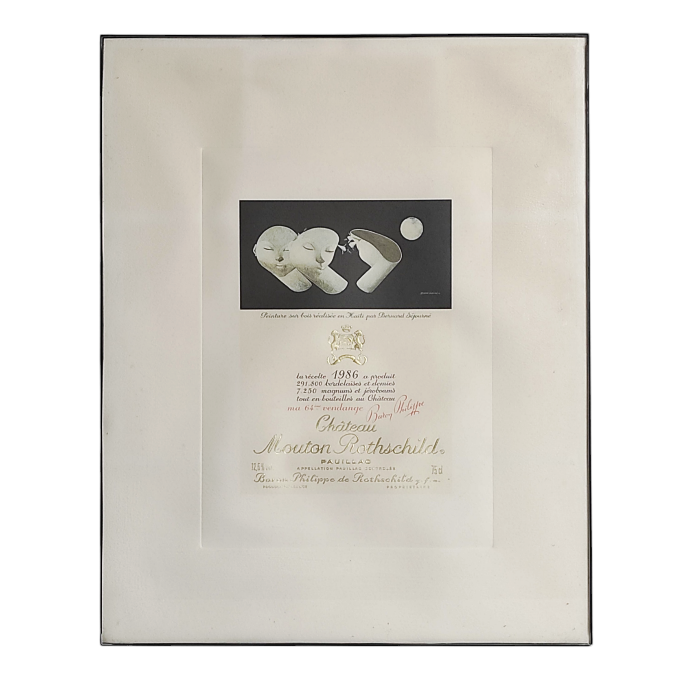 CHATEAU MOUTON ROTSCHILD LITHOGRAPHIE PAR BERNARD SEJOURNE 1986