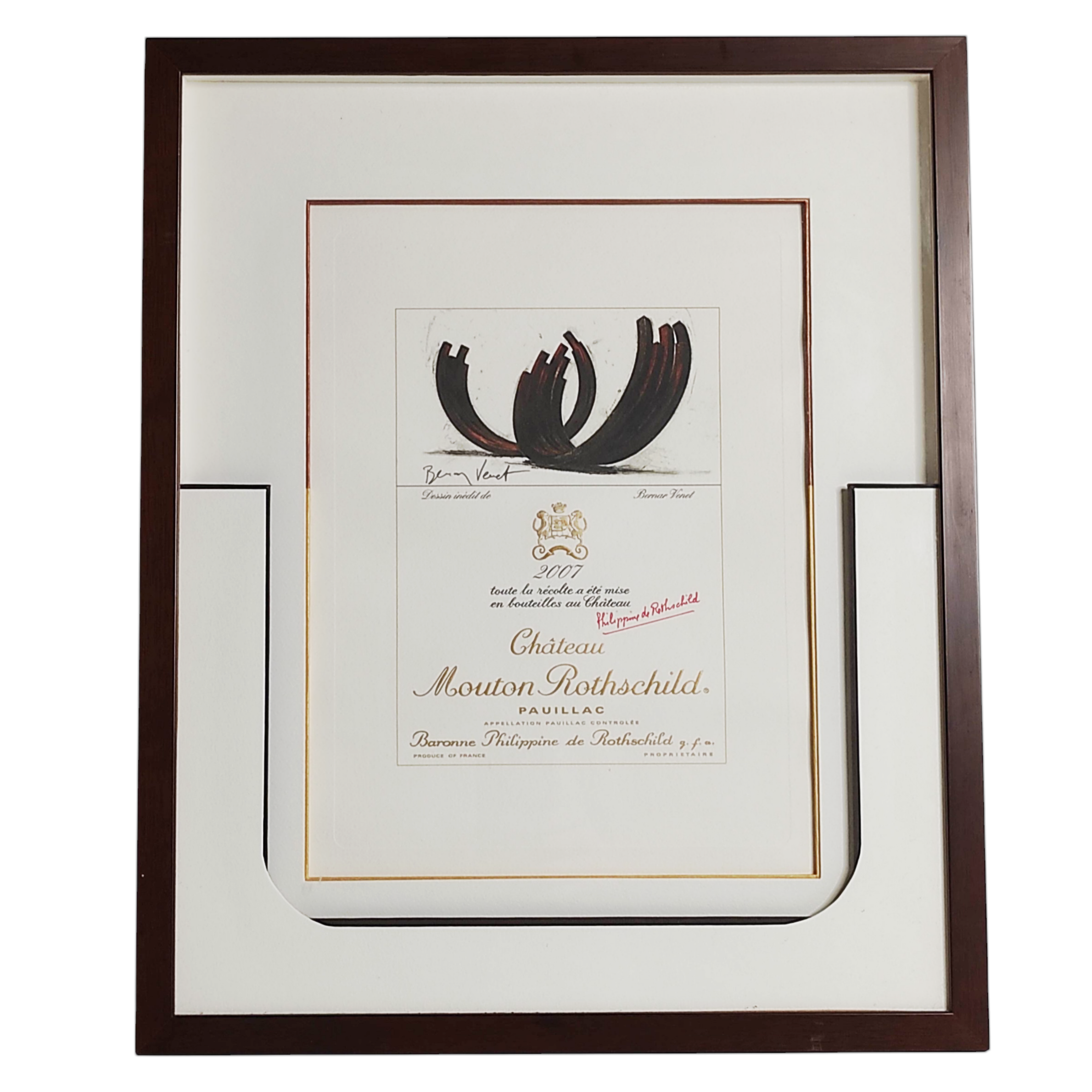 CHATEAU MOUTON ROTHSCHILD LITHOGRAPHIE PAR BERNAR VENET 2007 