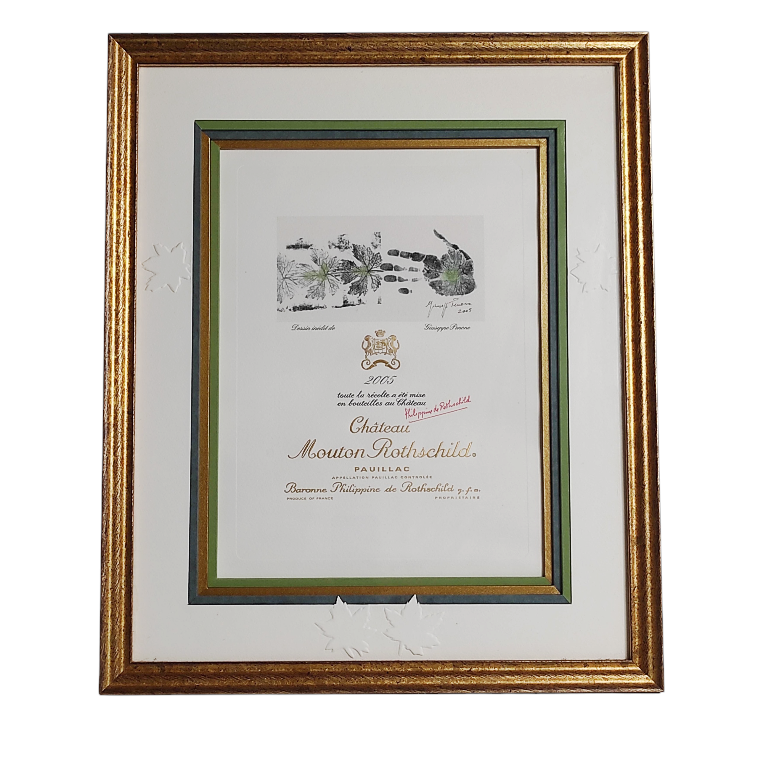 CHATEAU MOUTON ROTHSCHILD LITHOGRAPHIE PAR GUISSEPE PENONE 2005