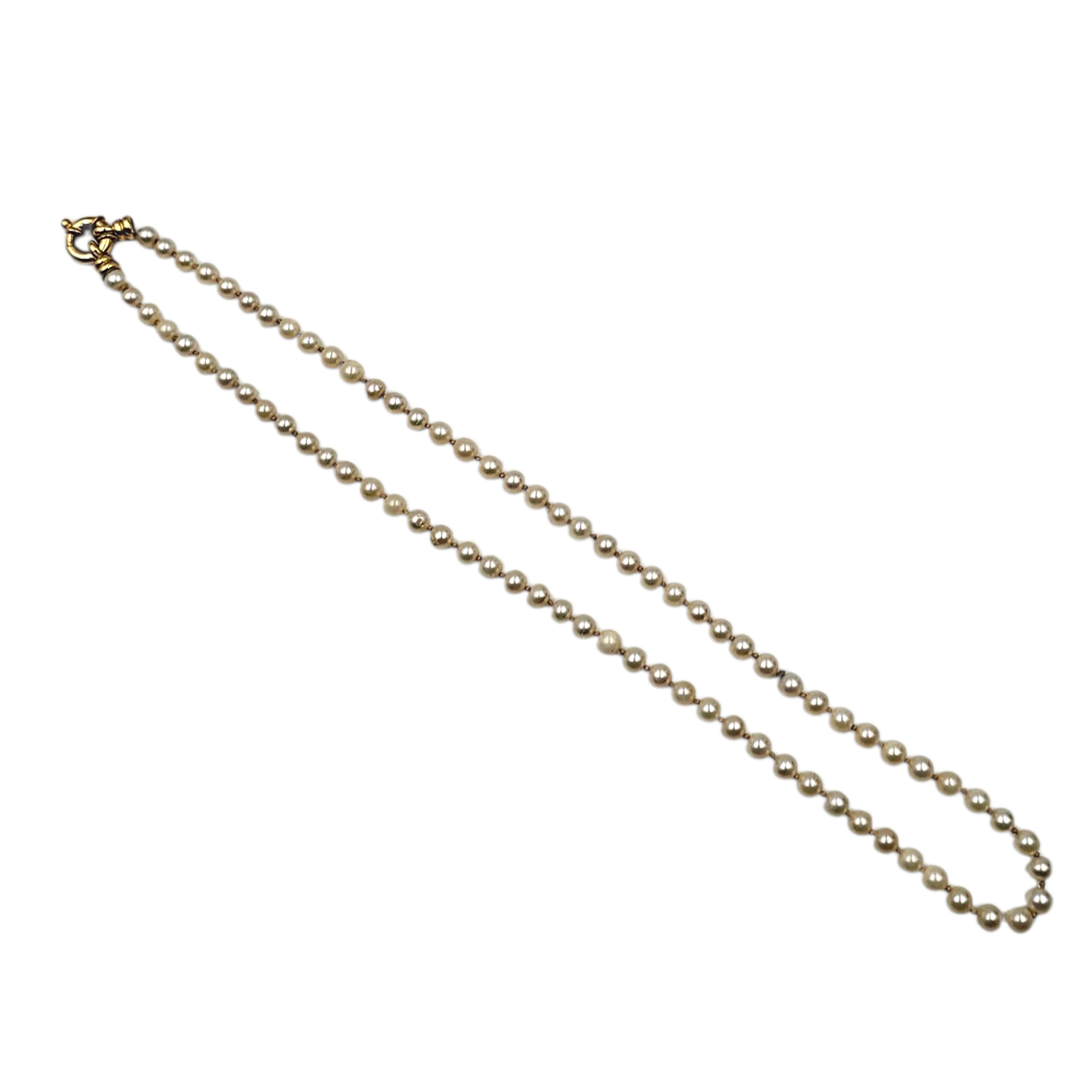 COLLIER 81 PERLES DE CULTURE ATTACHE BOUEE EN OR (750)