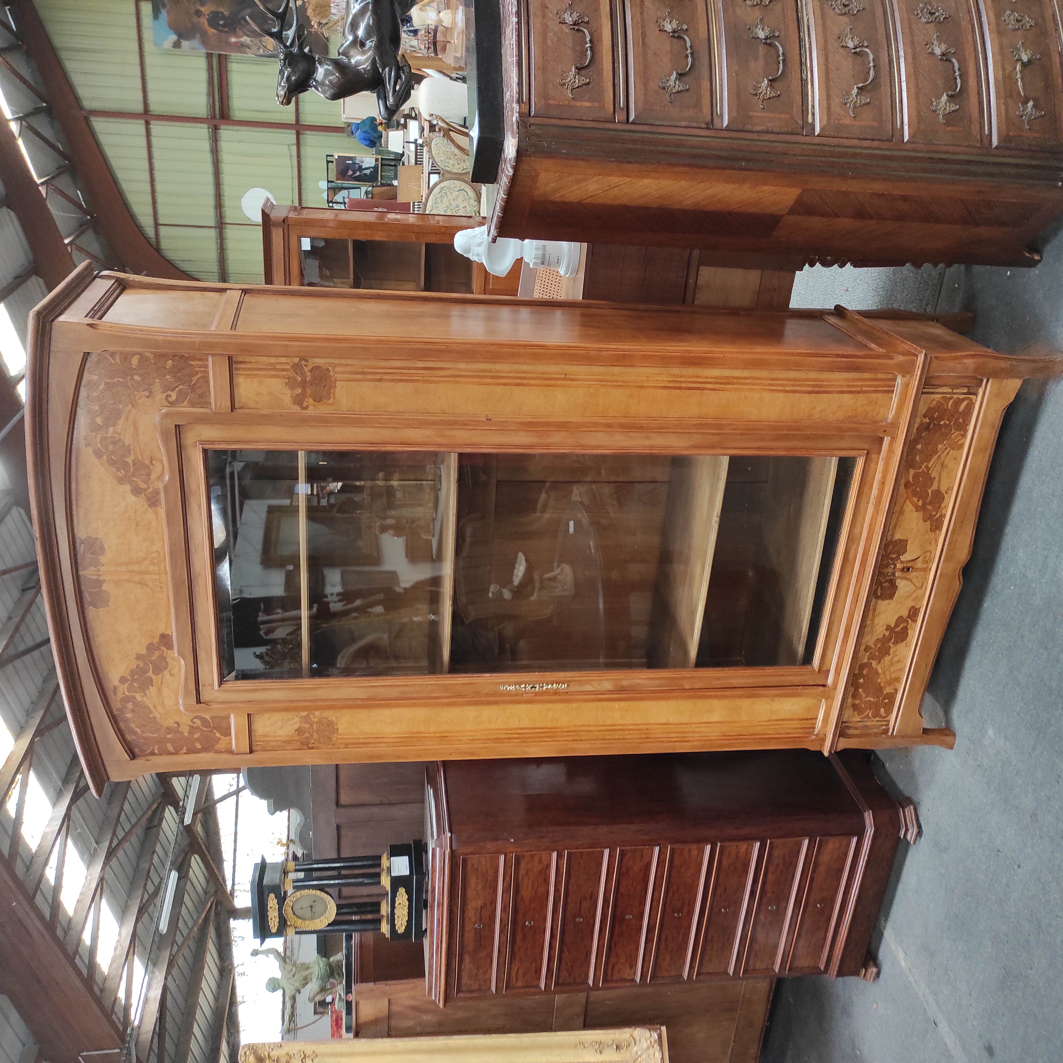 VITRINE ART NOUVEAU 1 PORTE + 1 TIROIR 115/225/46 CM
