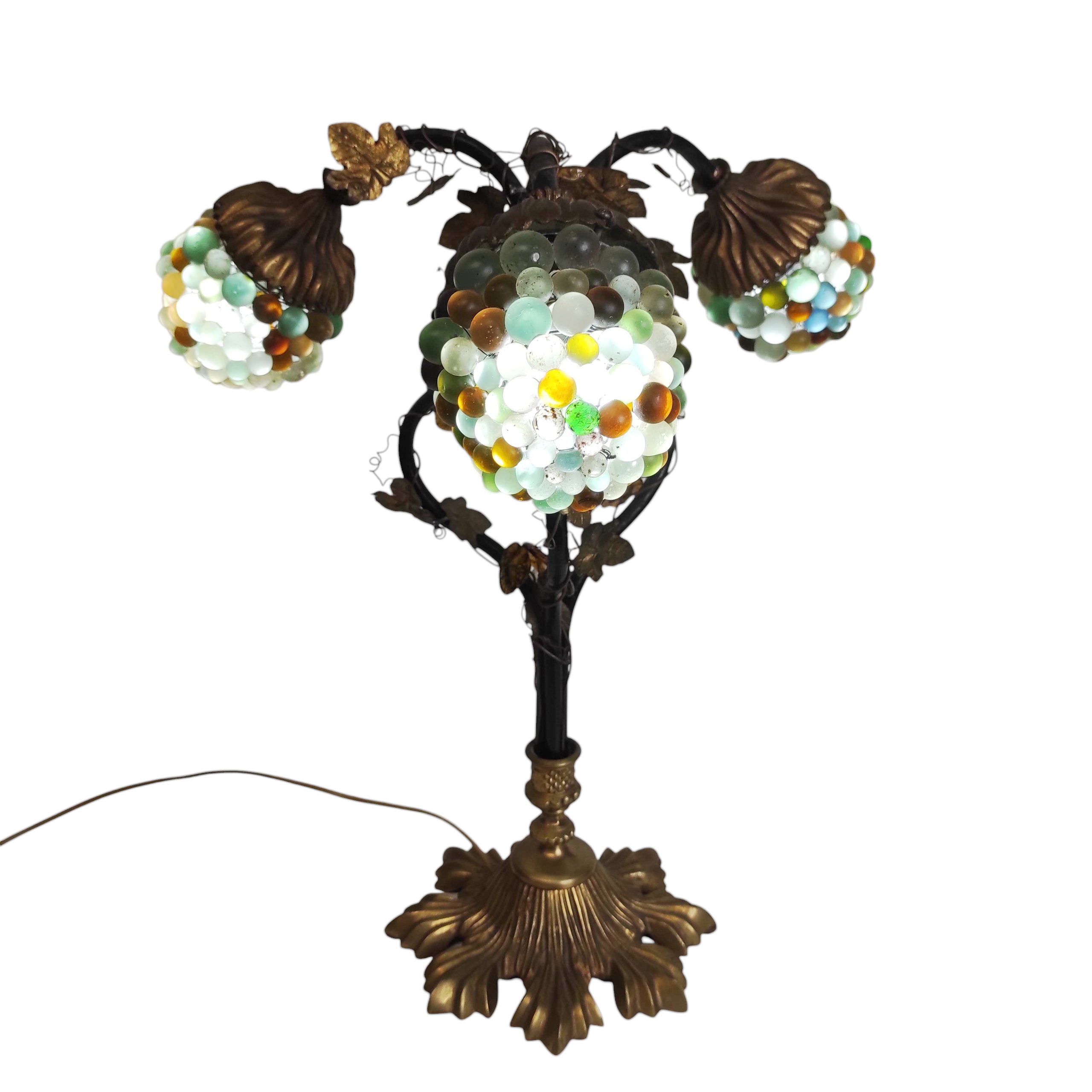 LAMPE A 3 GRAPPES DE RAISINS DLG DE MURANO H 60 CM