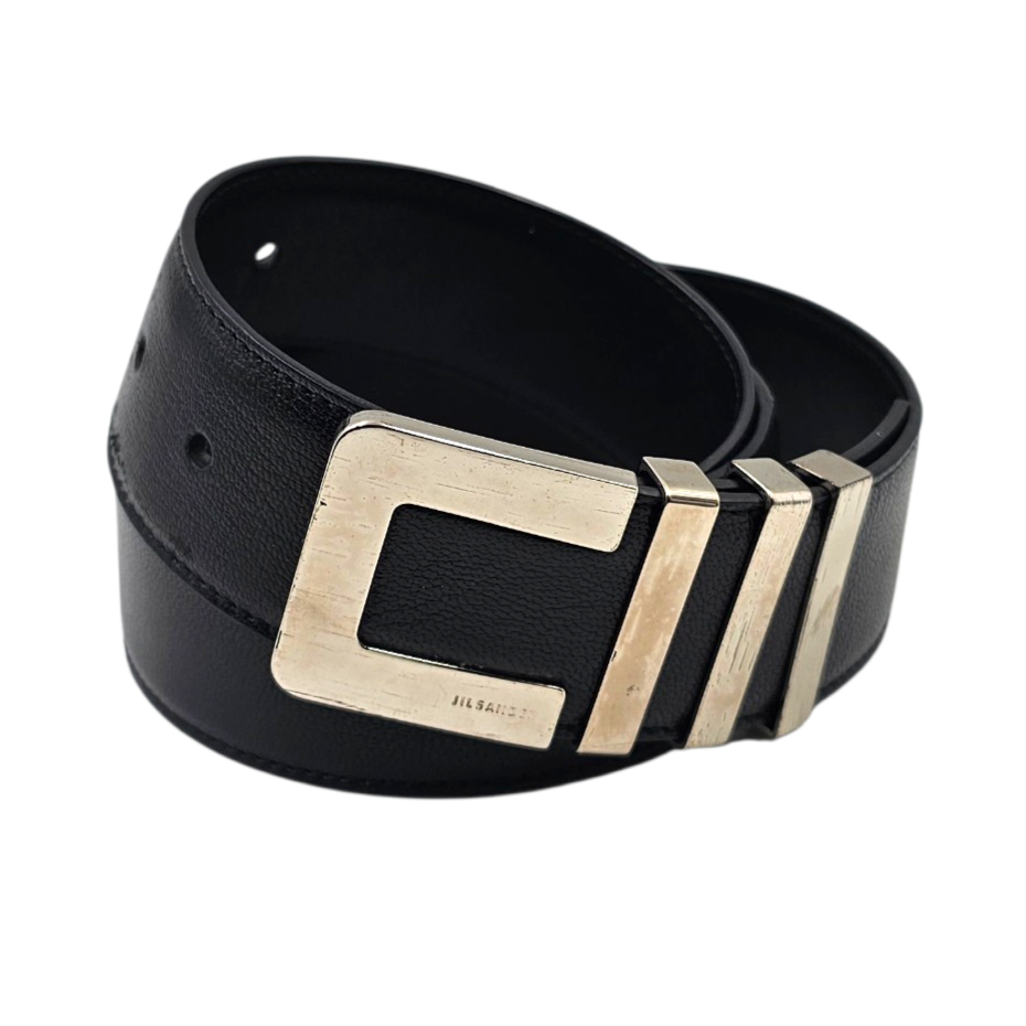 JIL SANDER CEINTURE EN CUIR NOIR (JC5645QLK) T.95/38