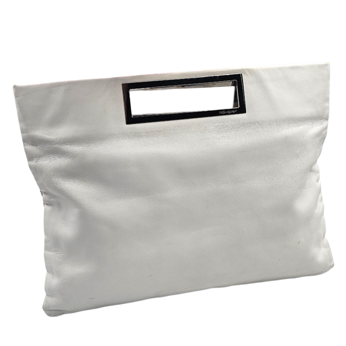 YSL RIVE GAUCHE POCHETTE DE JOUR CUIR NAPPA BLANC (004.002058.7422) CIRCA 2000