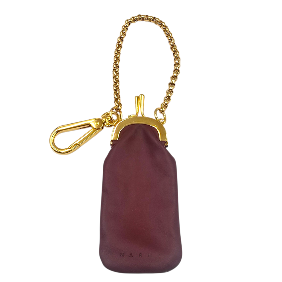 MARNI BIJOU DE SAC PORTE-MONNAIE CUIR BICOLORE ET LAITON - C. CASTIGLIONI