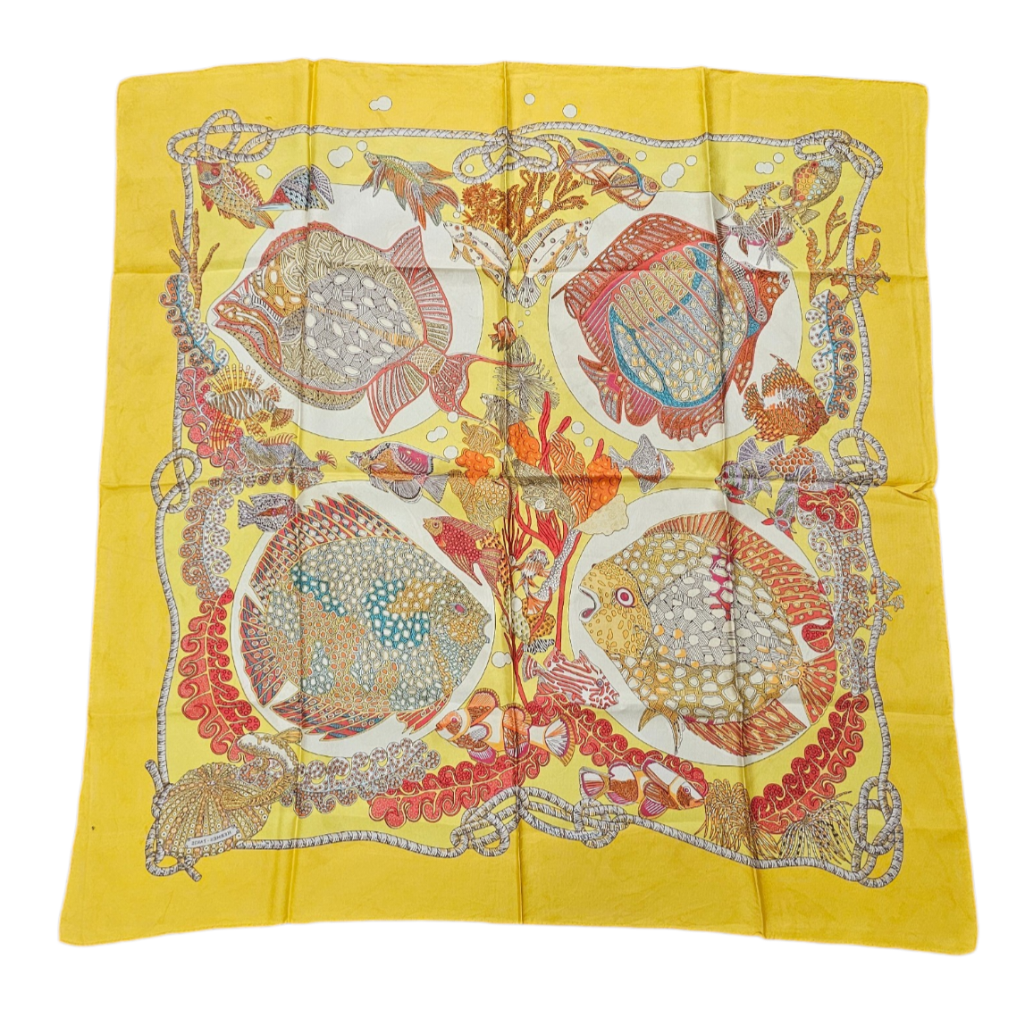 HERMES CARRE GRANDS FONDS DE FAIVRE ANNIE 1ERE ED. 1992 FOND JAUNE EN L ETAT