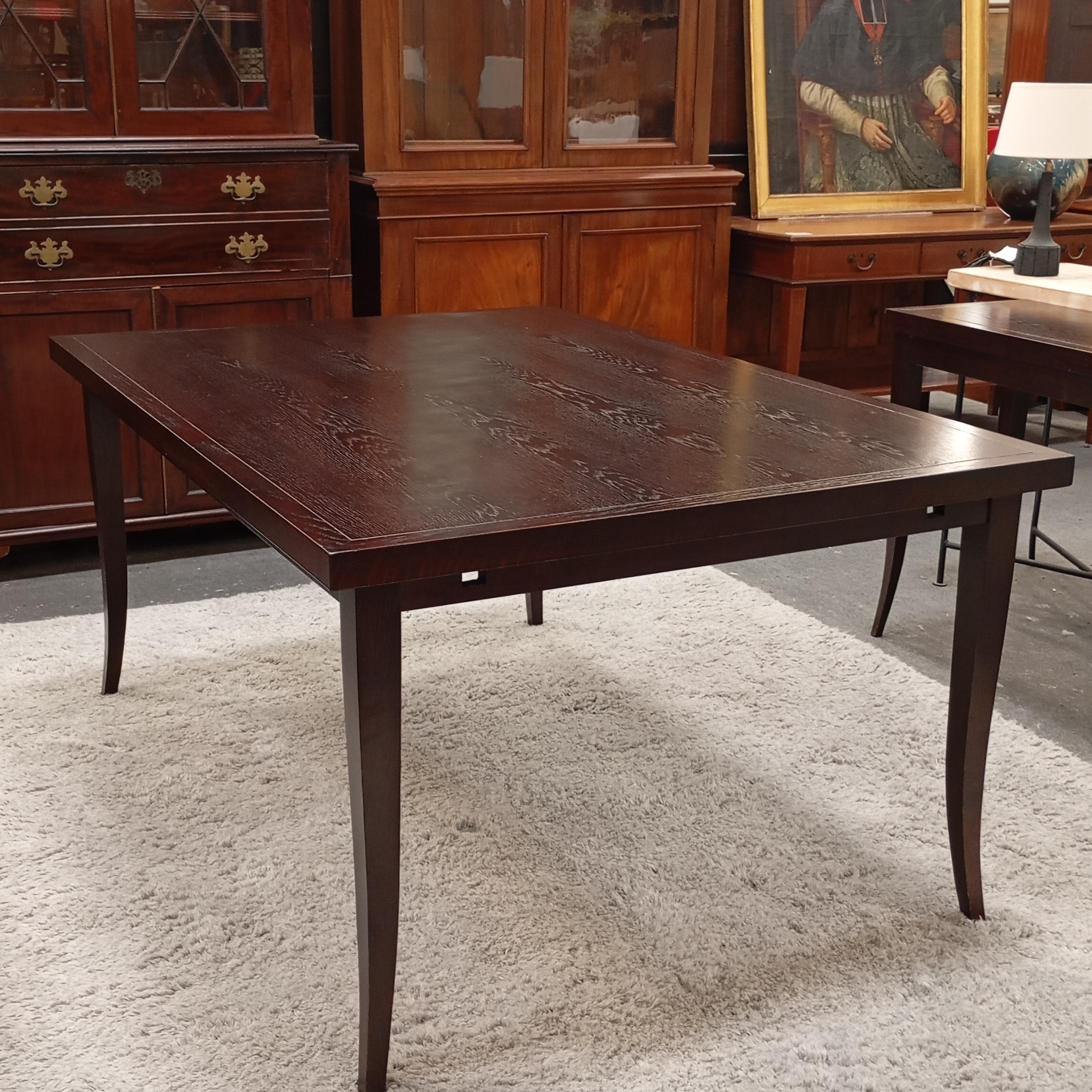 TABLE CONTEMPORAINE NOIRE + 2 ALLONGES DE 50 CM 160 CM X 110 CM X 75 CM