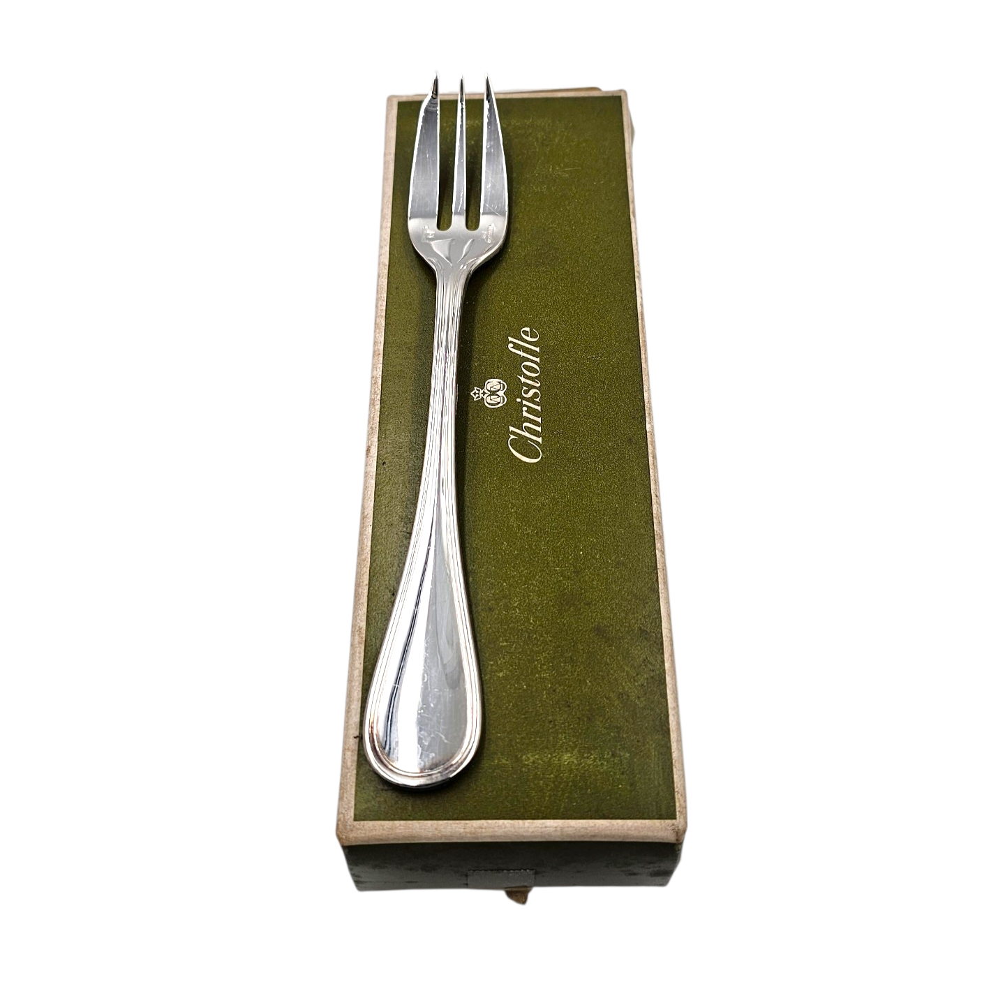 CHRISTOFLE ALBI 12 FOURCHETTES A GATEAU EN METAL ARGENTE