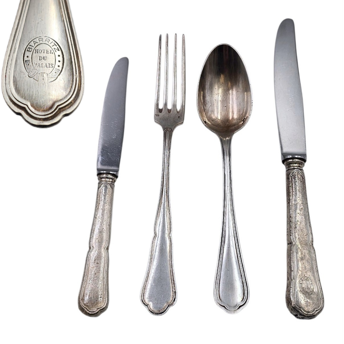 CHRISTOFLE FELIX FRERES  SPATOUR HOTEL DU PALAIS BIARRITZ 47 PIECES METAL ARGENT
