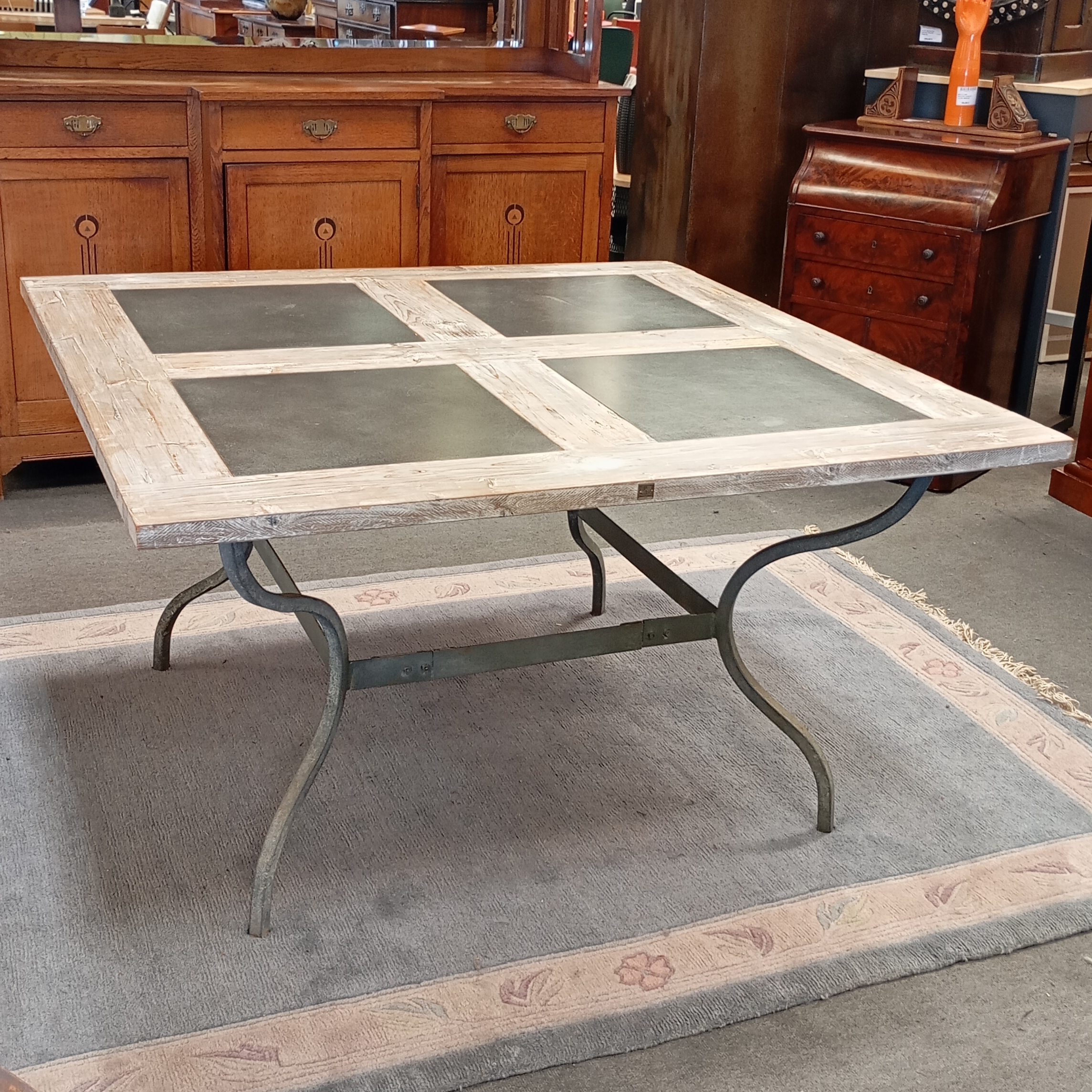 TABLE DE REPAS BOIS CERUSE 140 x140 x 77 CM 