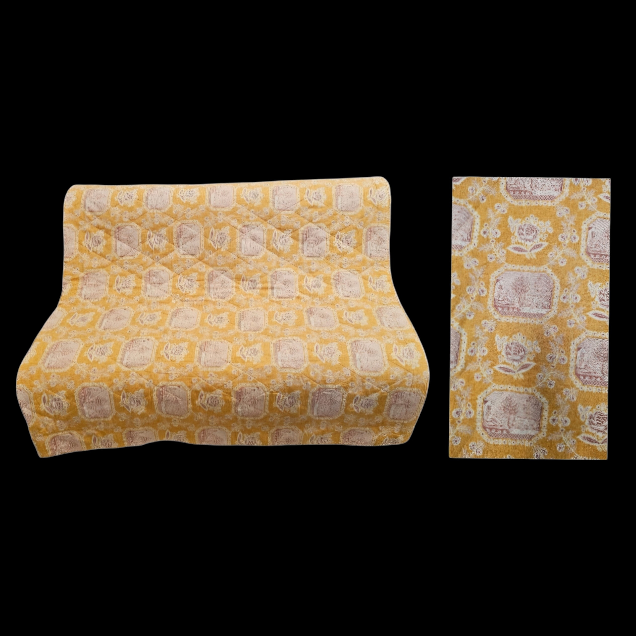 STORES ATHENA PATRICIA LACOSTE JETE DE LIT JAUNE DECOR DAHLIAS 155 X 275 CM