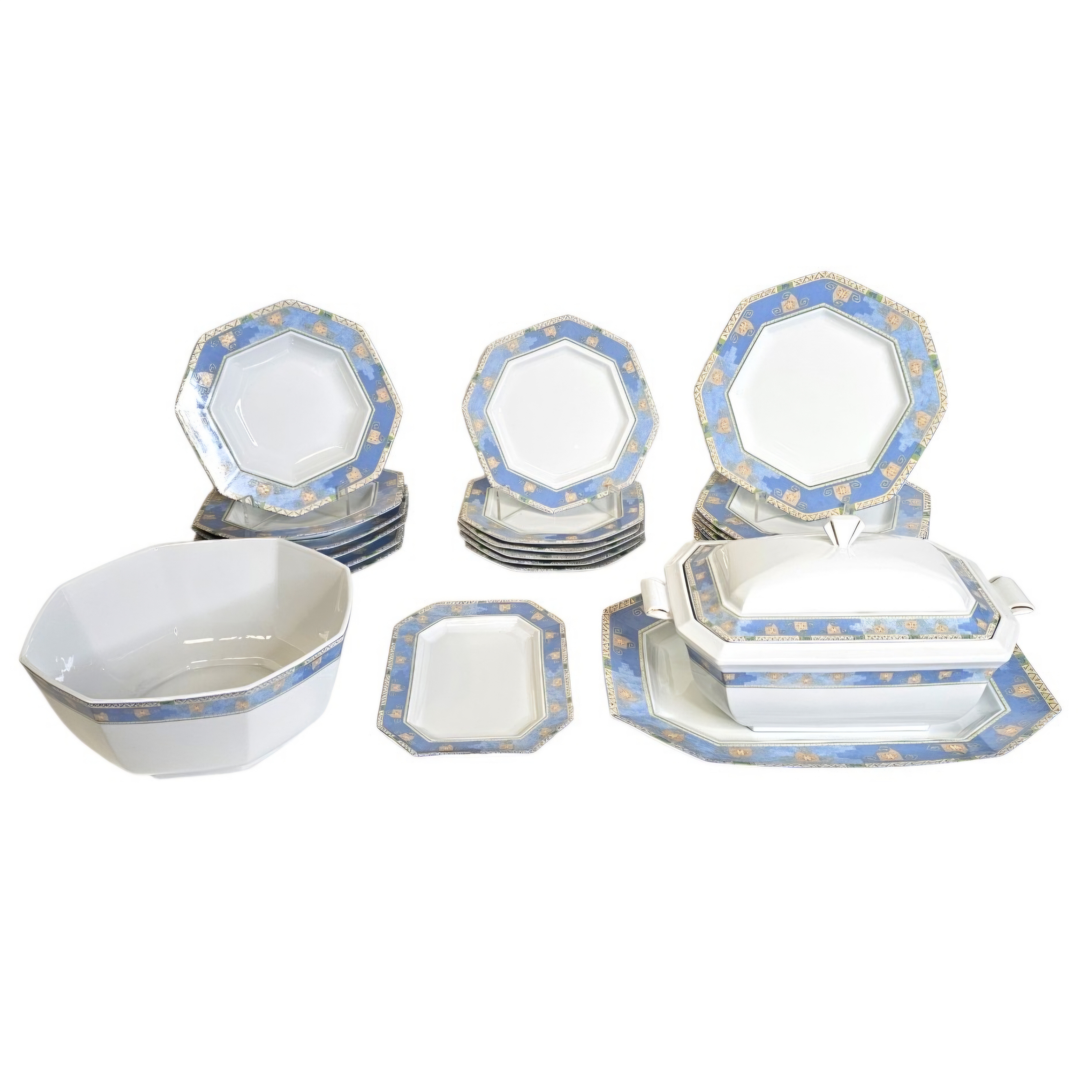 LIMOGES MEDARD DE NOBLAT MEDINA SERVICE DE TABLE 18 ASSIETTES + 4 PLATS 