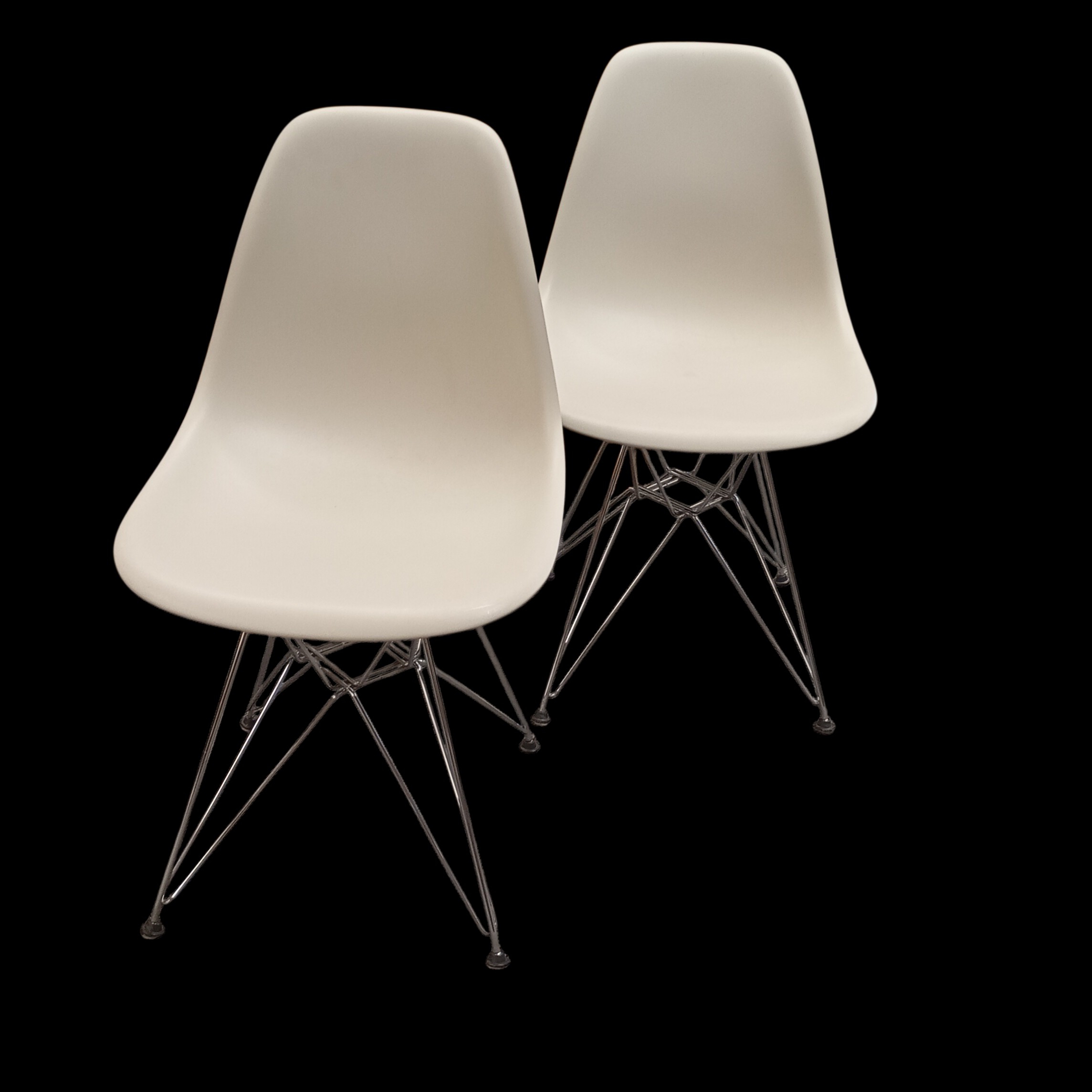 VITRA PAIRE DE CHAISES EAMS BLANCHES 
